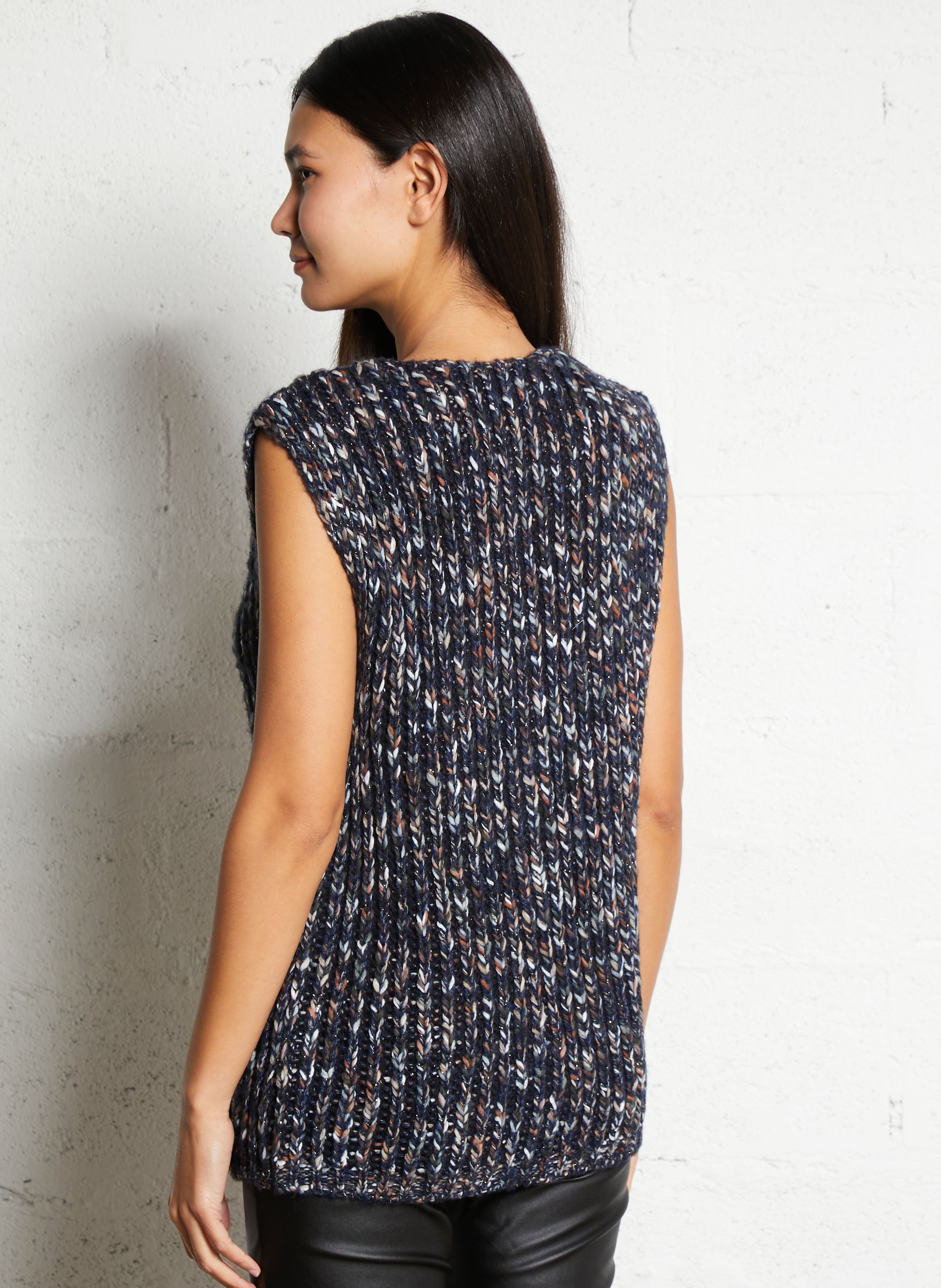 Gilet oversize col rond PLEASE Bleu