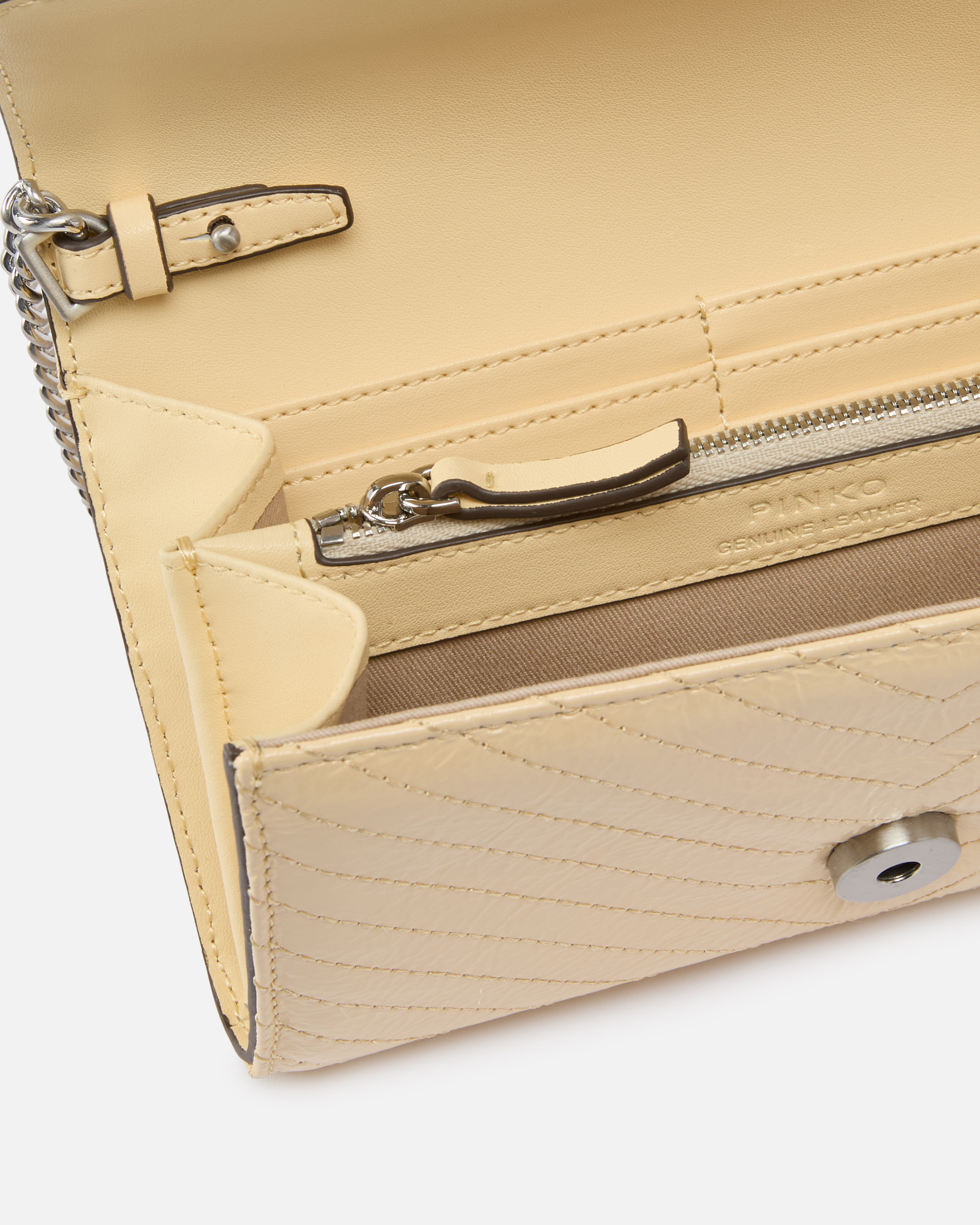 Small Love Bag One leather crossbody bag PINKO Beige