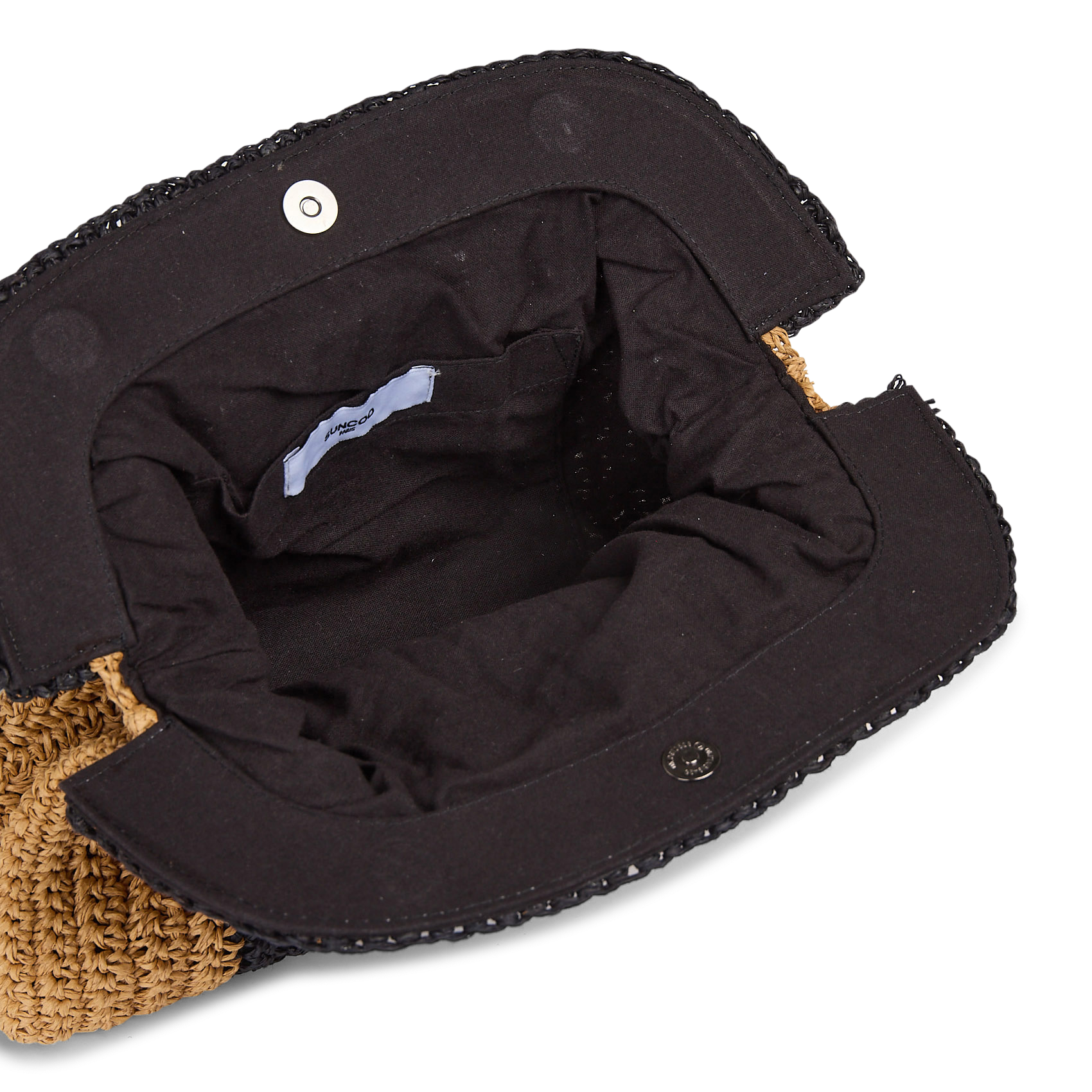 Striped raffia hand clutch SUNCOO Beige