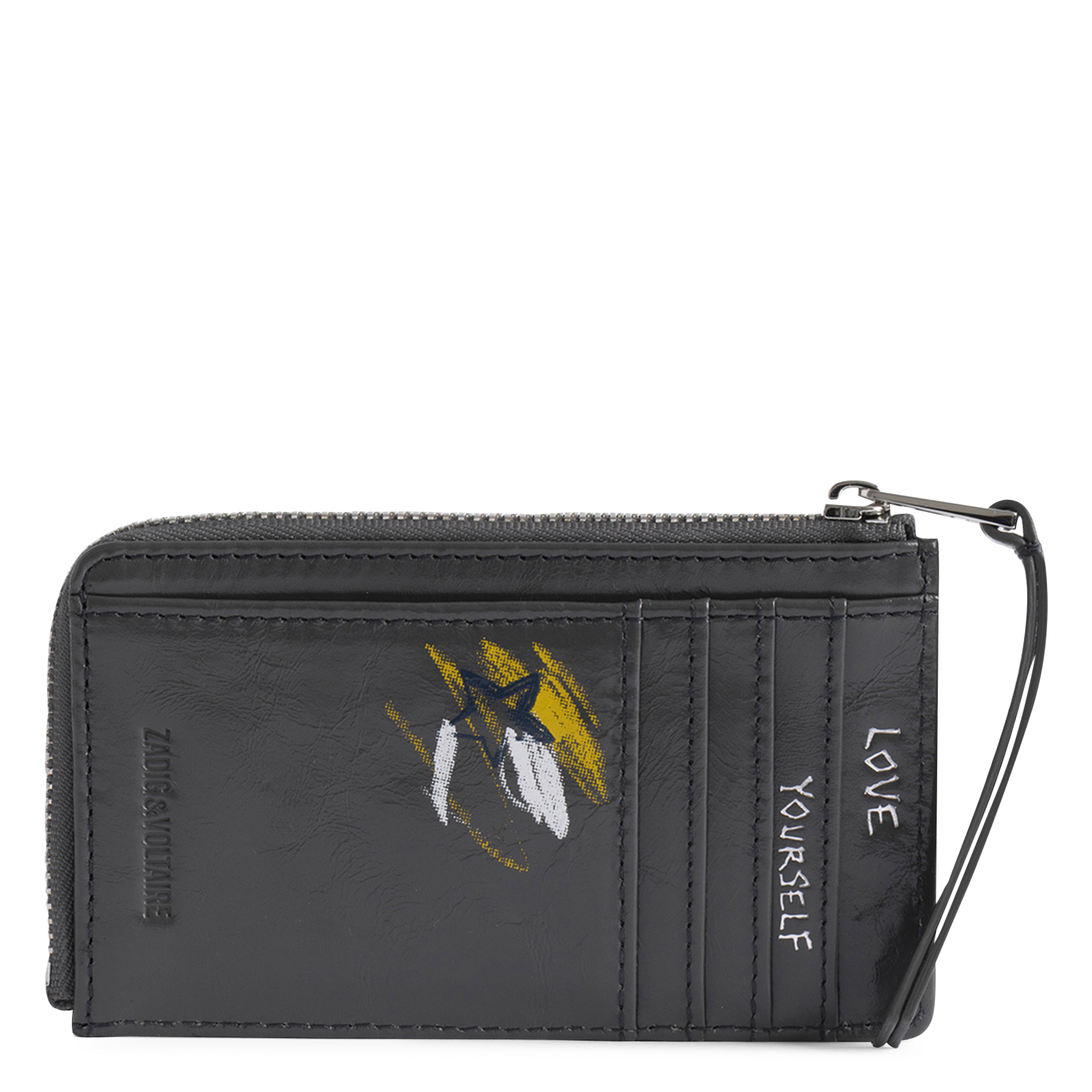 Porte-cartes en cuir imprimé ZADIG&VOLTAIRE Gris