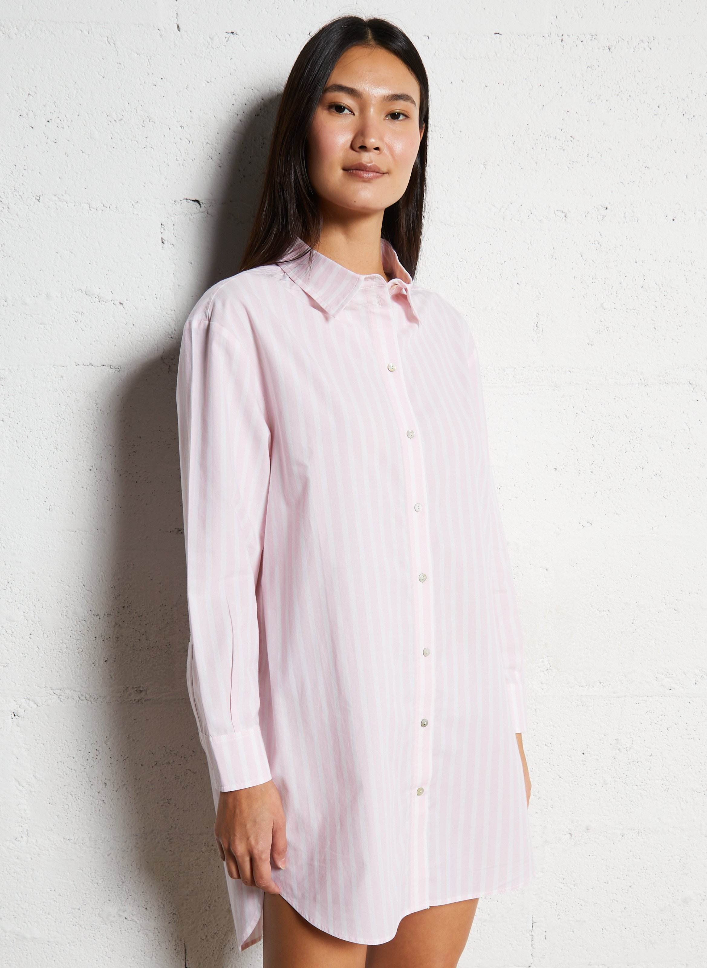 Liquette col classique en coton LA NOUVELLE Rose