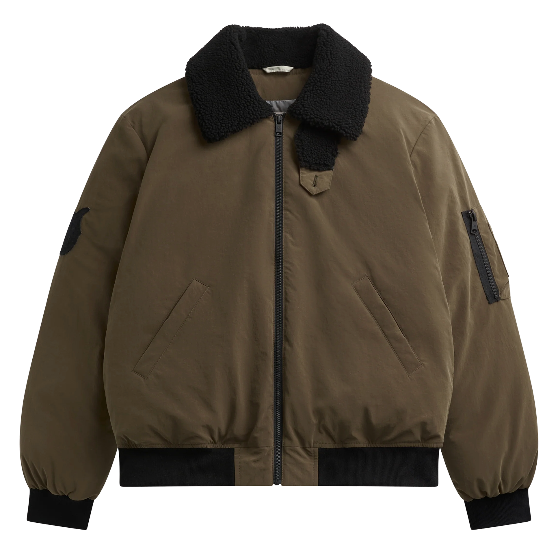 Blouson zippé uni à col sherpa CHEVIGNON Kaki