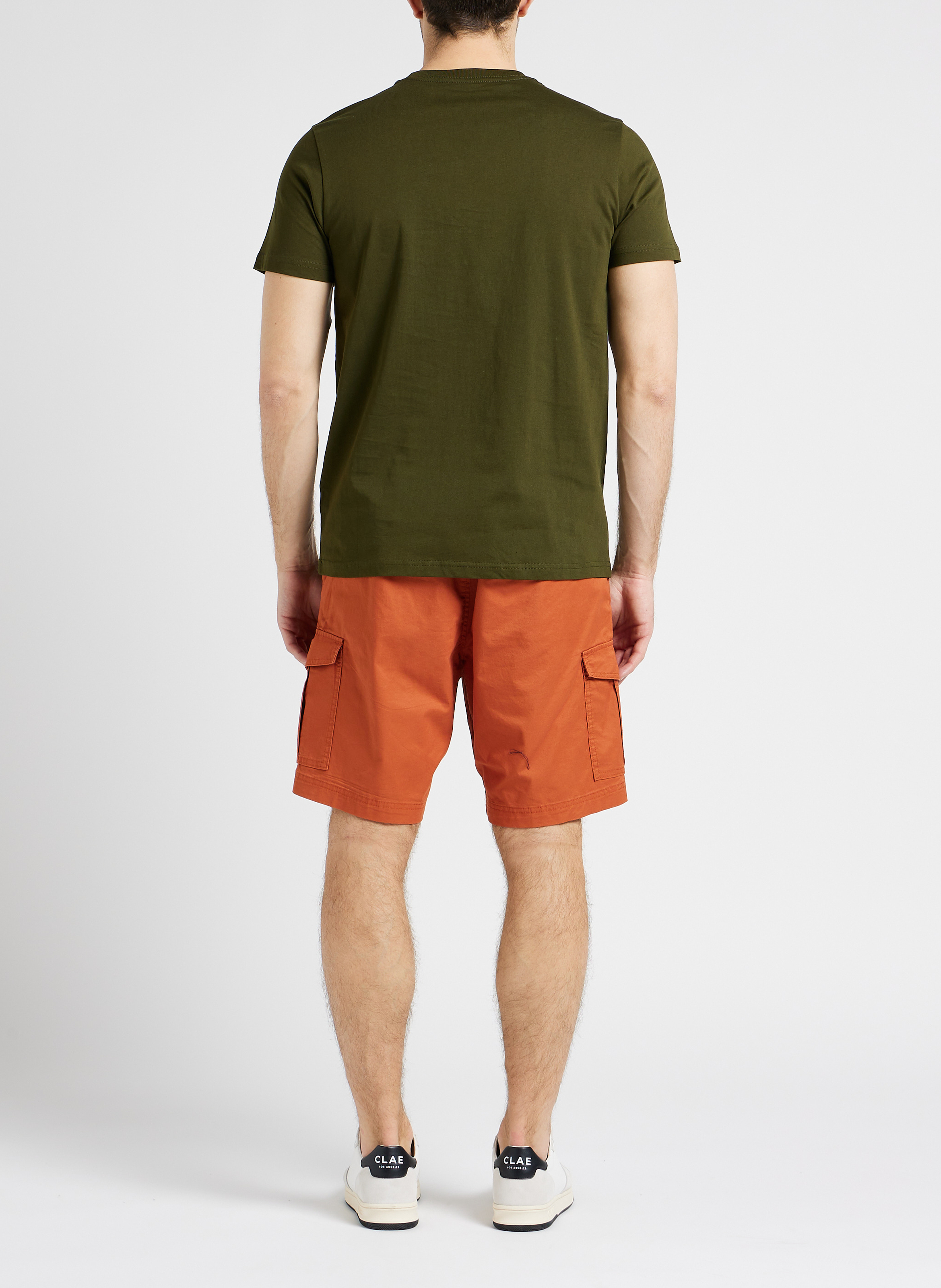 Bermuda droit en coton bio mélangé  SELECTED Orange