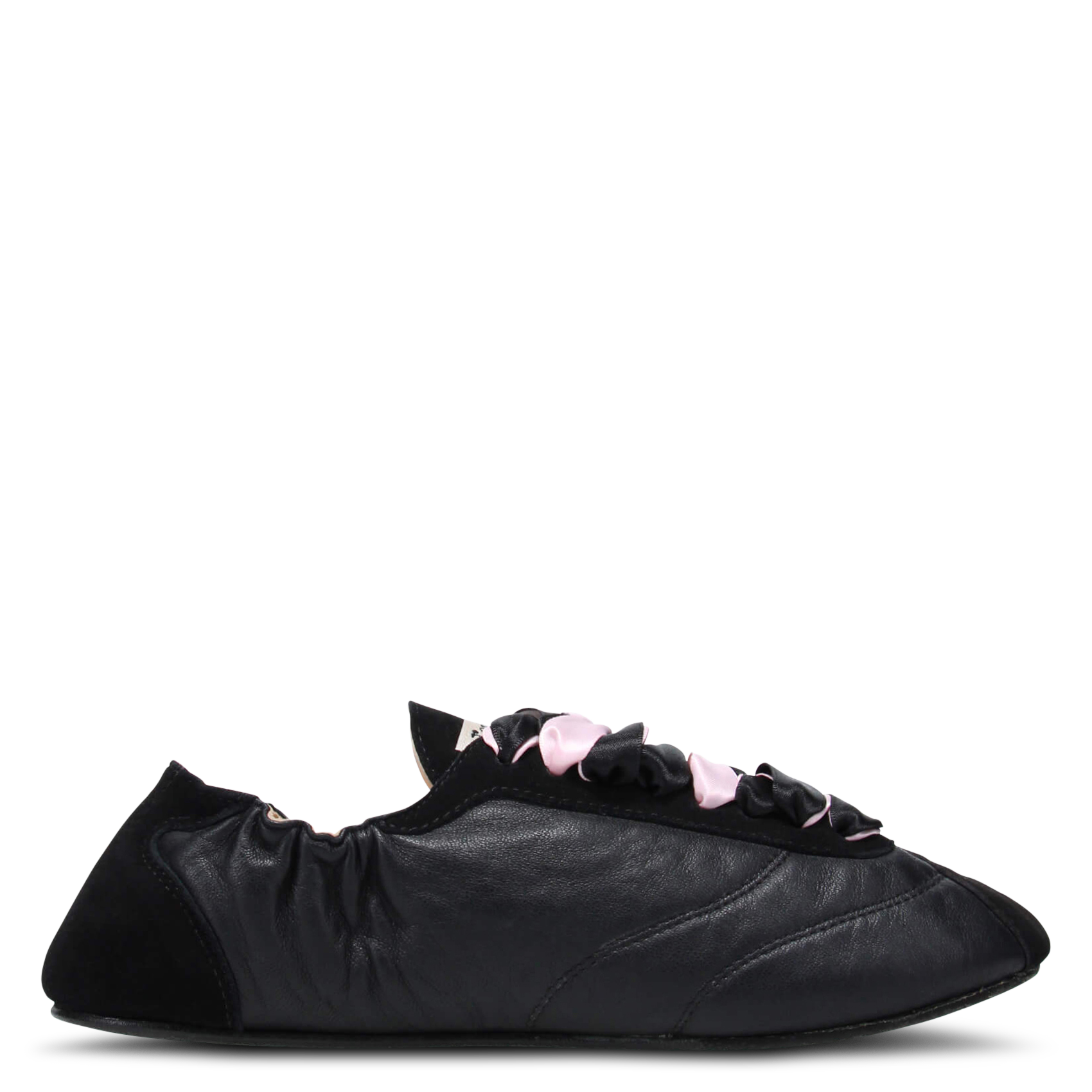 Ruched satin lace-up ballerina flats REPETTO
