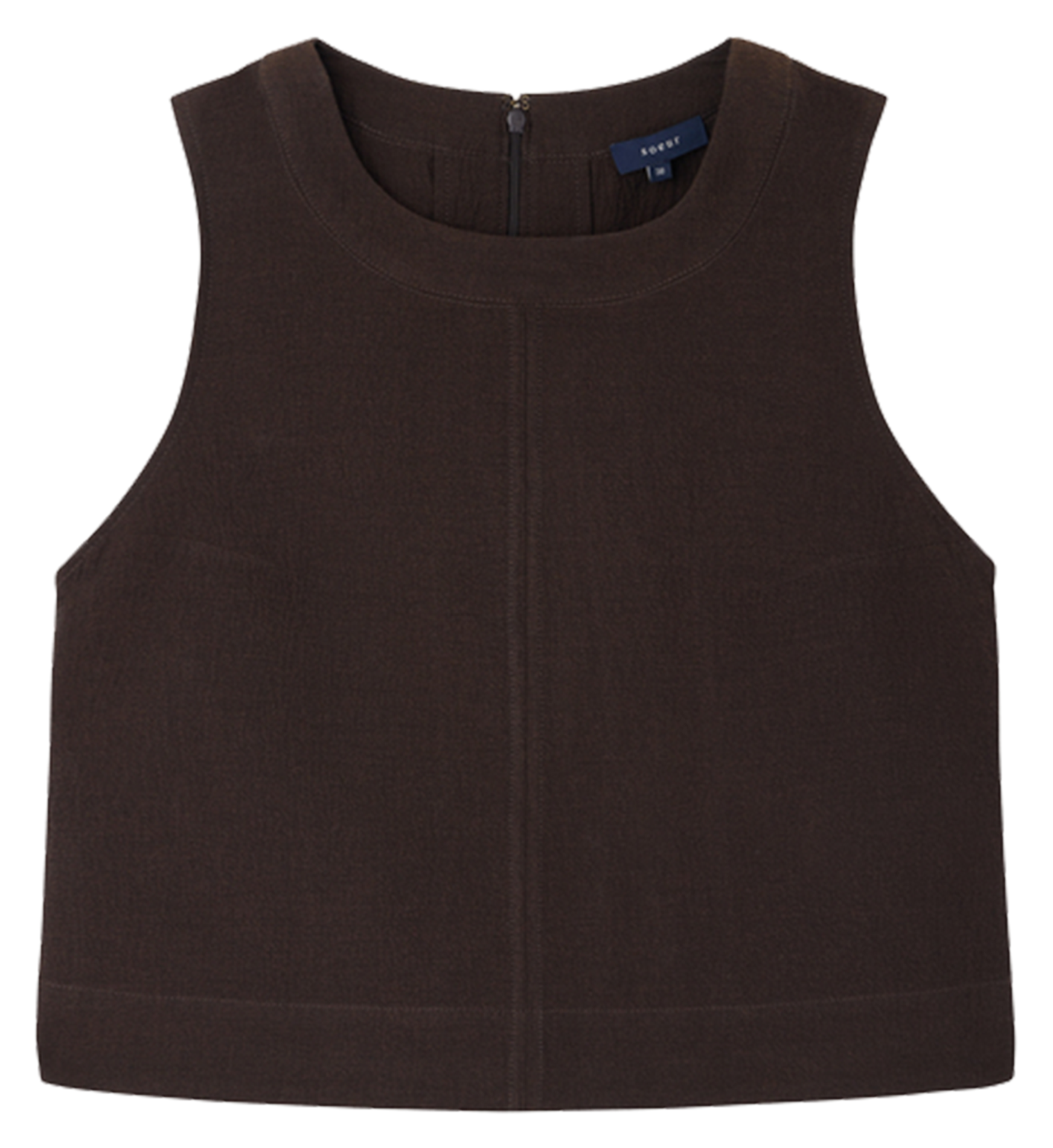 Top col rond en coton SOEUR Marron