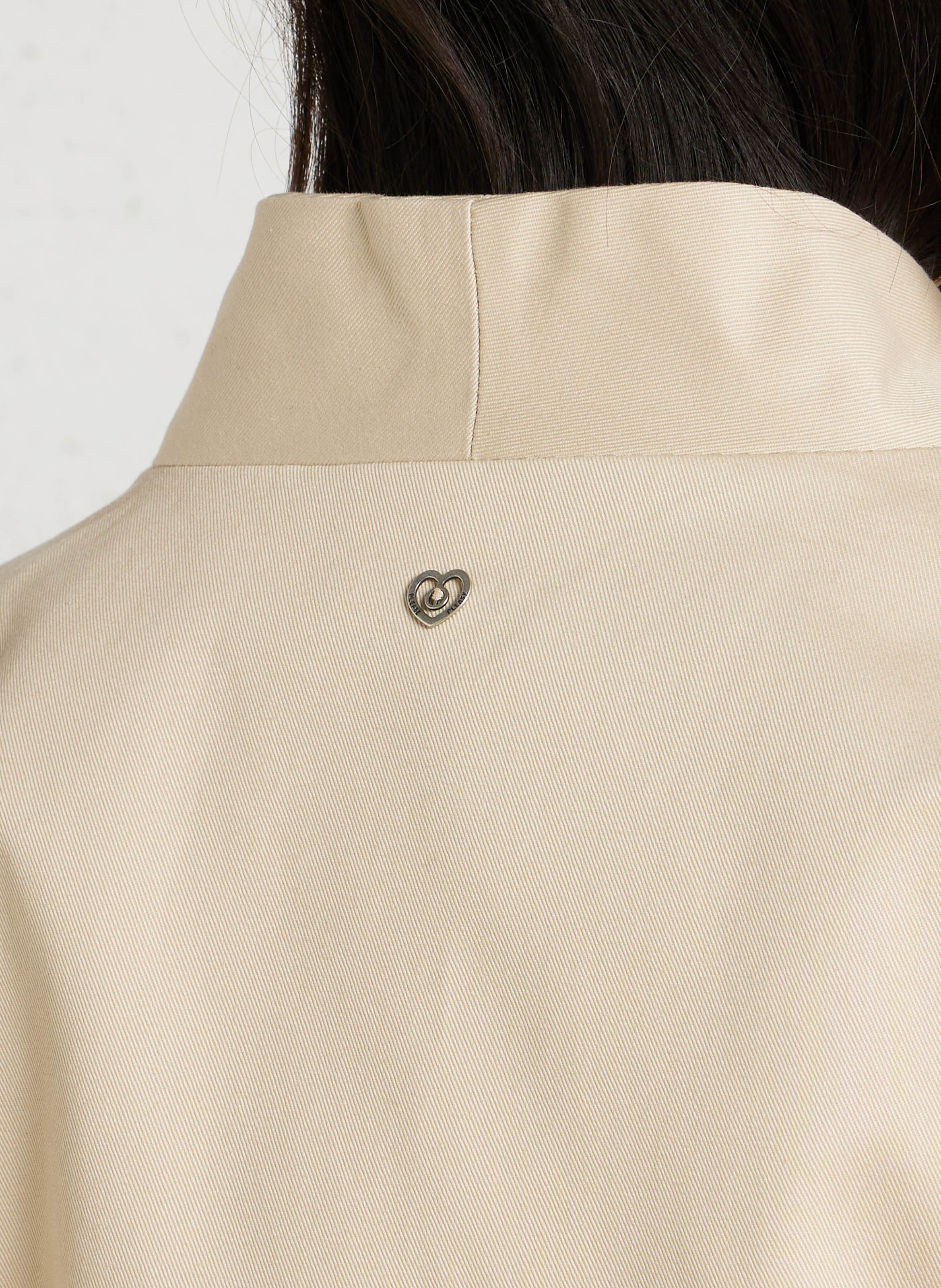 Blouson col V en coton PLEASE Marron