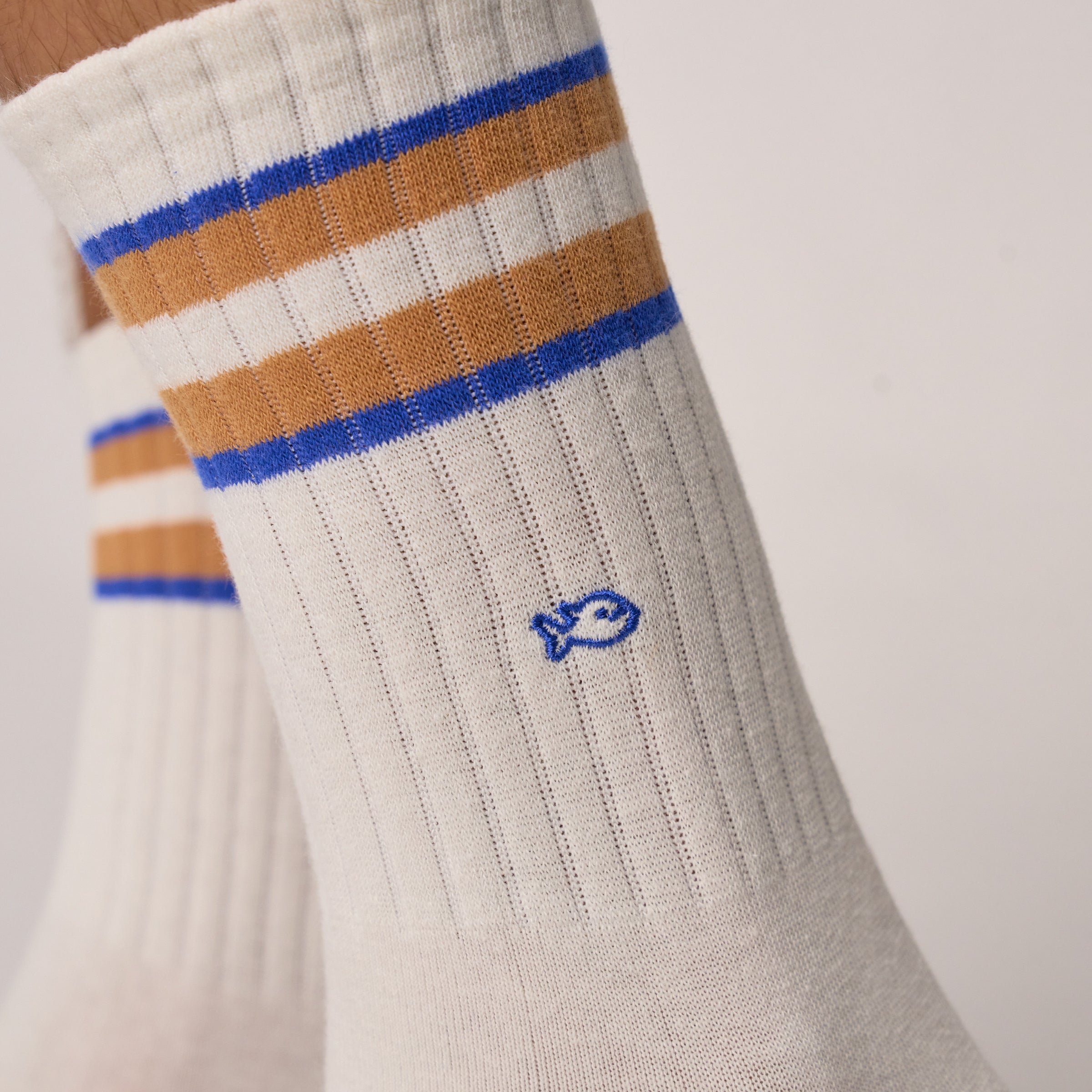 Combed cotton retro socks White