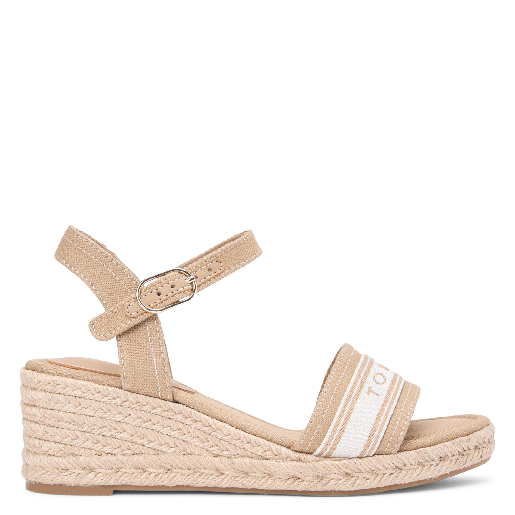 Wedge sandals with logo detail TOMMY HILFIGER Khaki