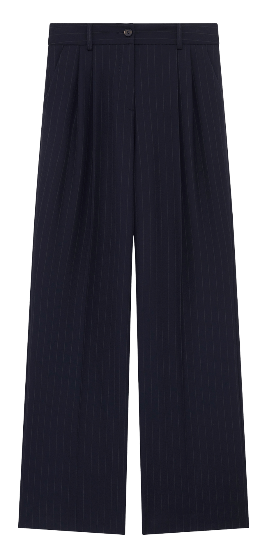 High-waisted straight striped pants PABLO Blue