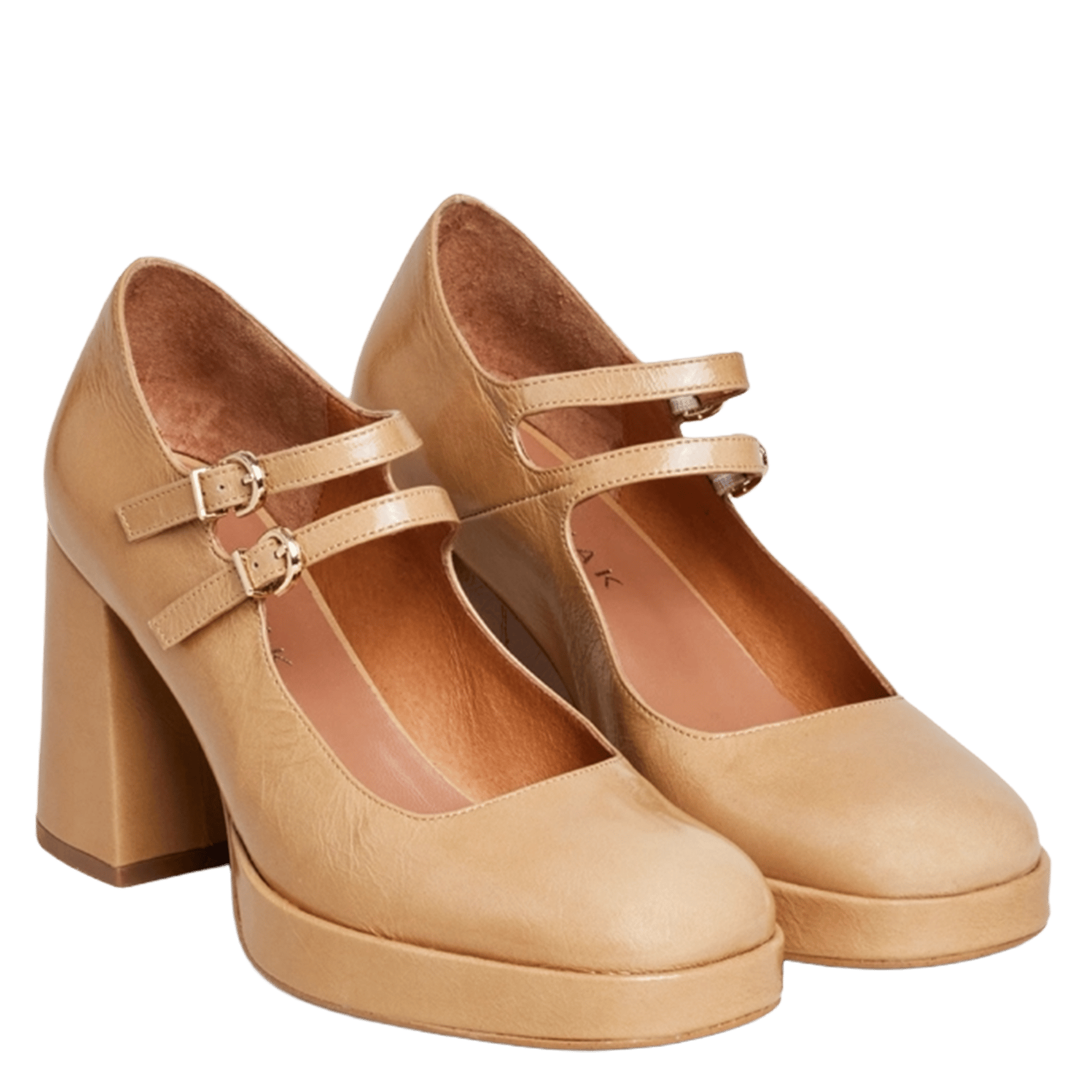 Babies à doubles brides et plateforme  JONAK Beige