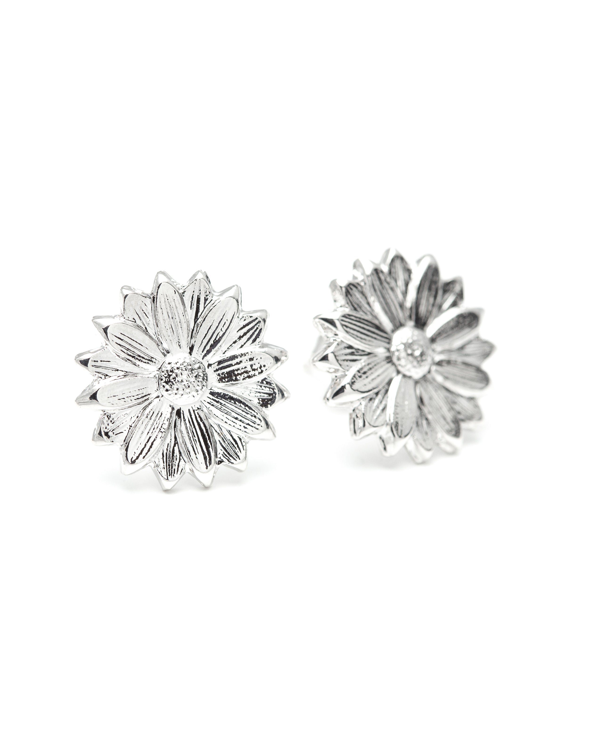 THÉIA - silver-plated flower stud earrings MAÏA Argent