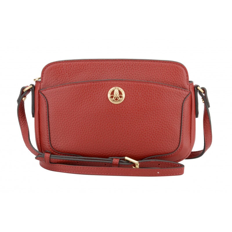 Crossbody bag in cowhide leather RedPOURCHET