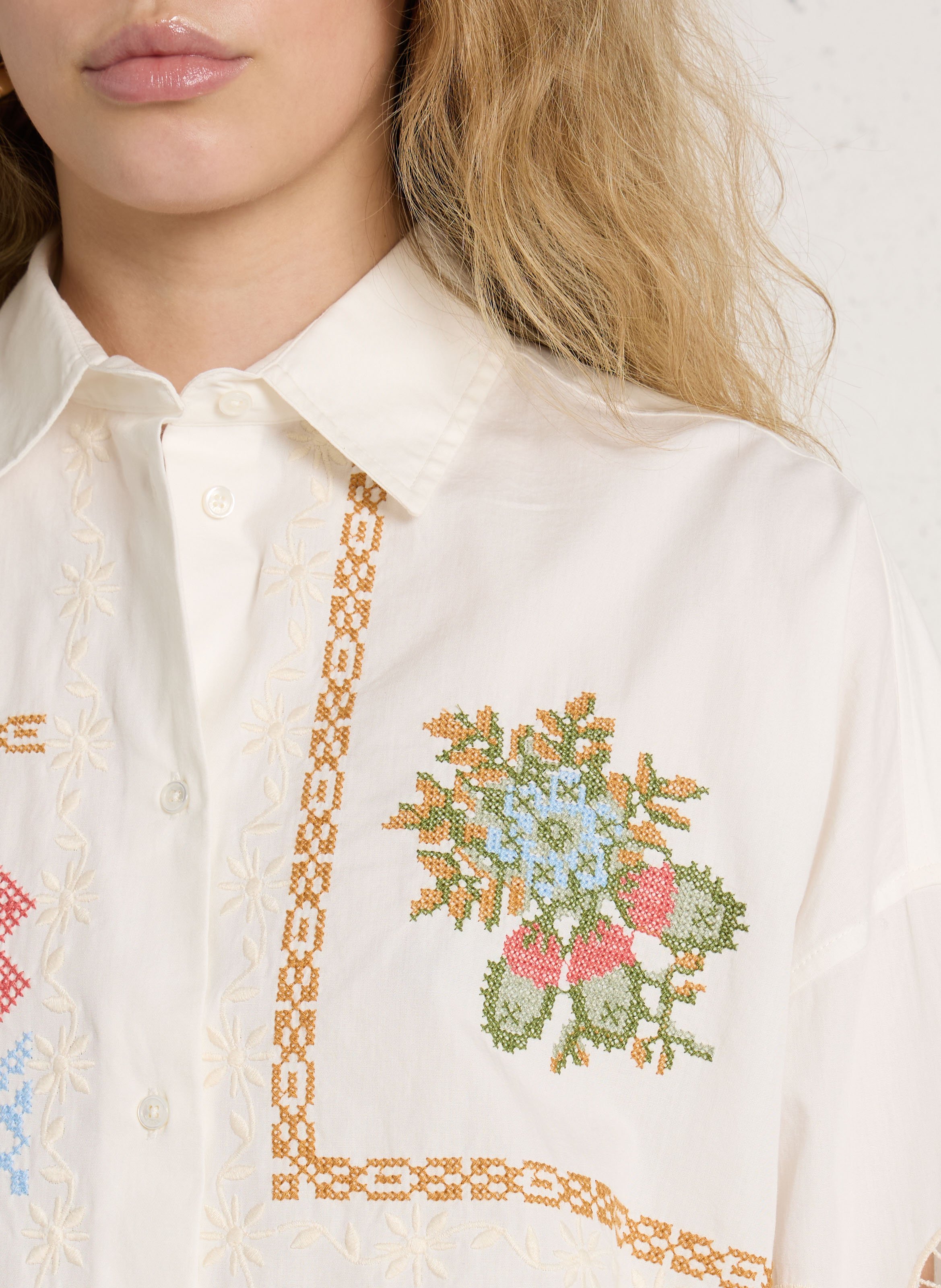 Oversized shirt with embroidered patterns MAX MARA WEEK END White