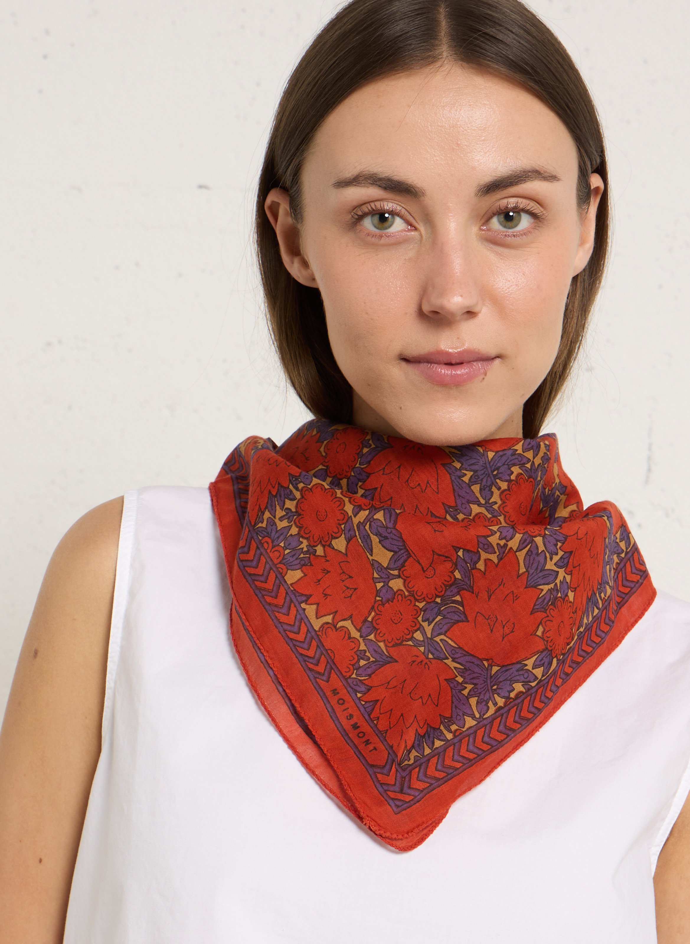 Foulard in cotone a righe MOISMONT