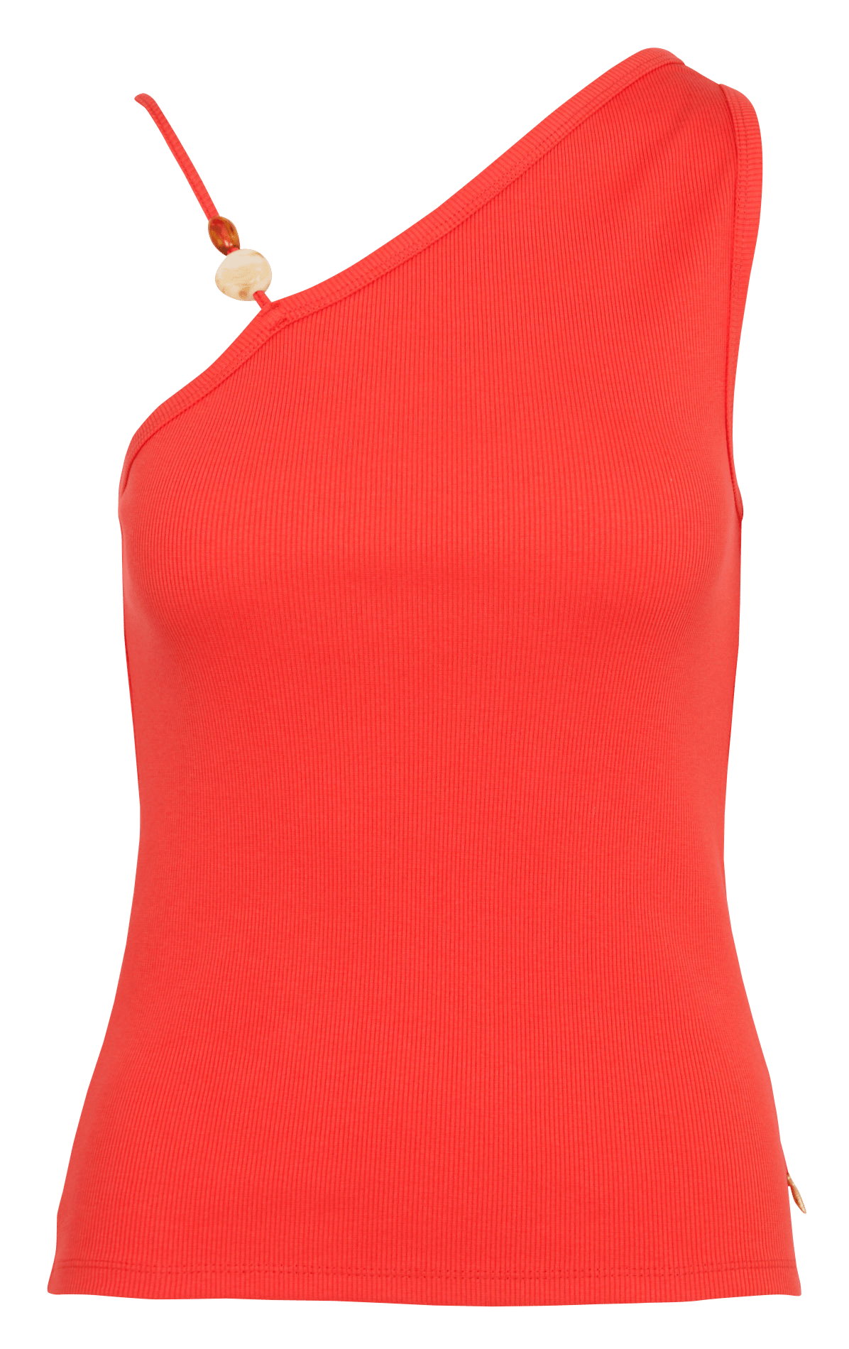 Top ajustado de algodón orgánico mezclado FABIENNE CHAPOT Rojo