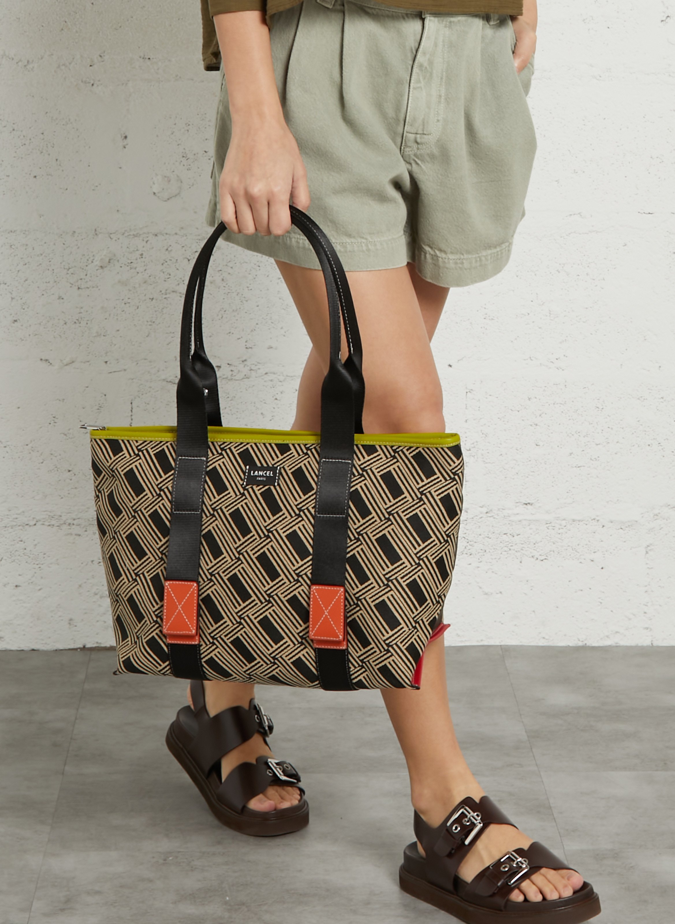 Bedruckte Schultertasche mit Reißverschluss LANCEL Mehrfarbig