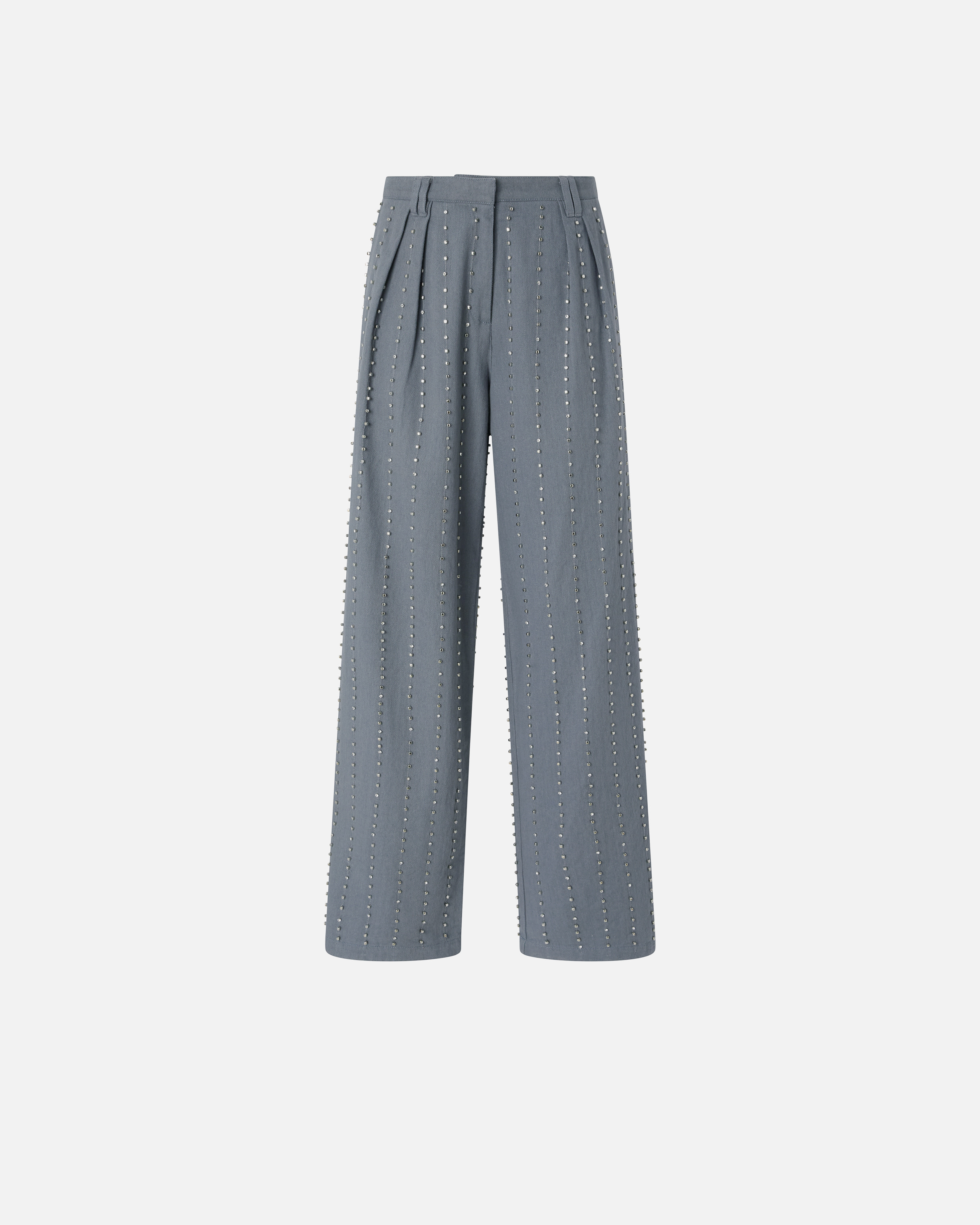 Striped jewel trousers PINKO Grey