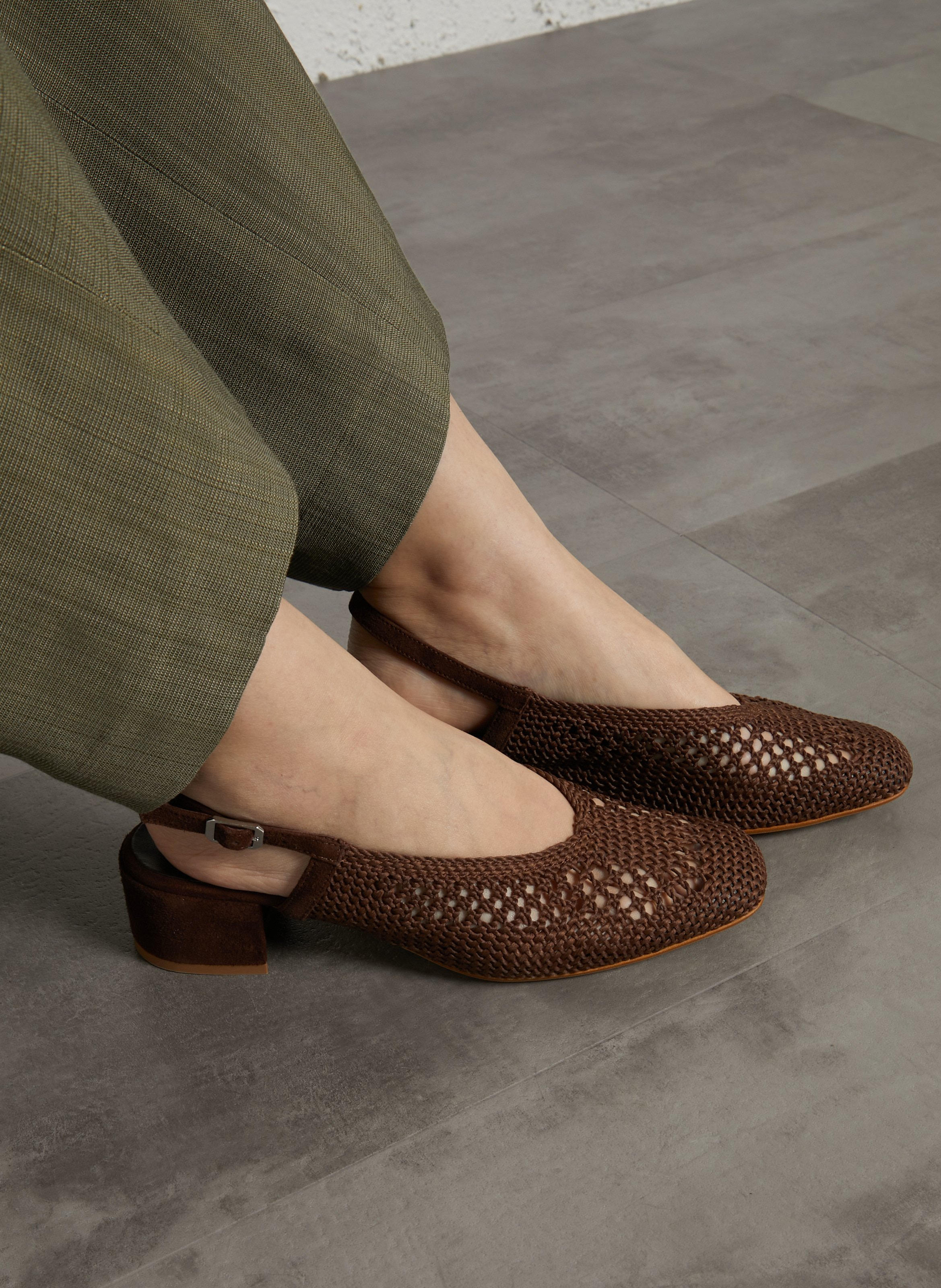 Escarpins en cuir REQINS Marron