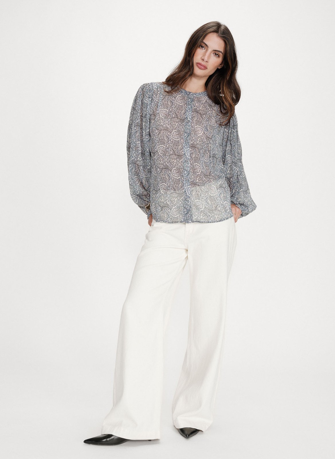 Blouse imprimée col rond GRACE ET MILA Bleu