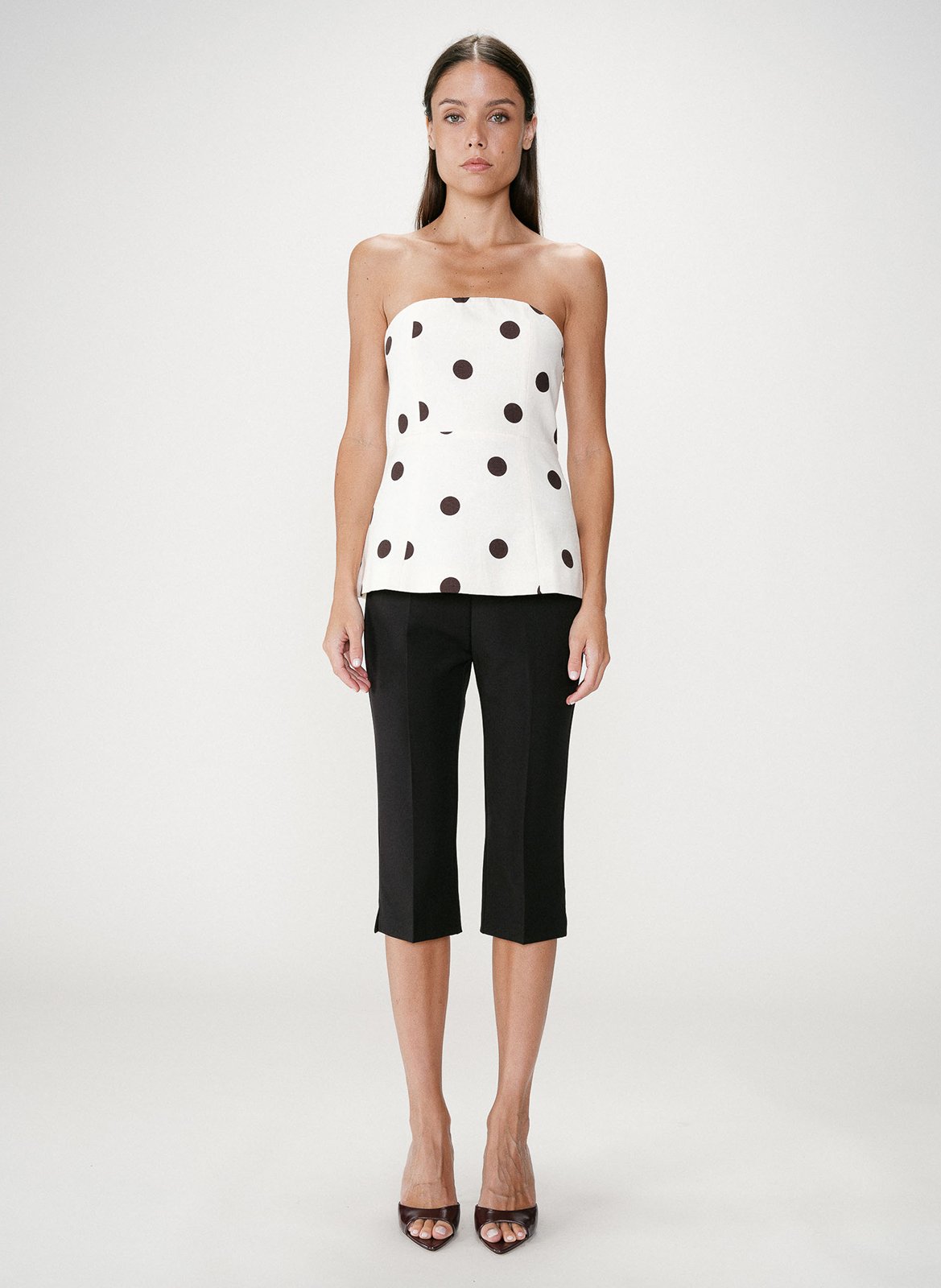 Top bustier en lin mélangé GRACE ET MILA Blanc