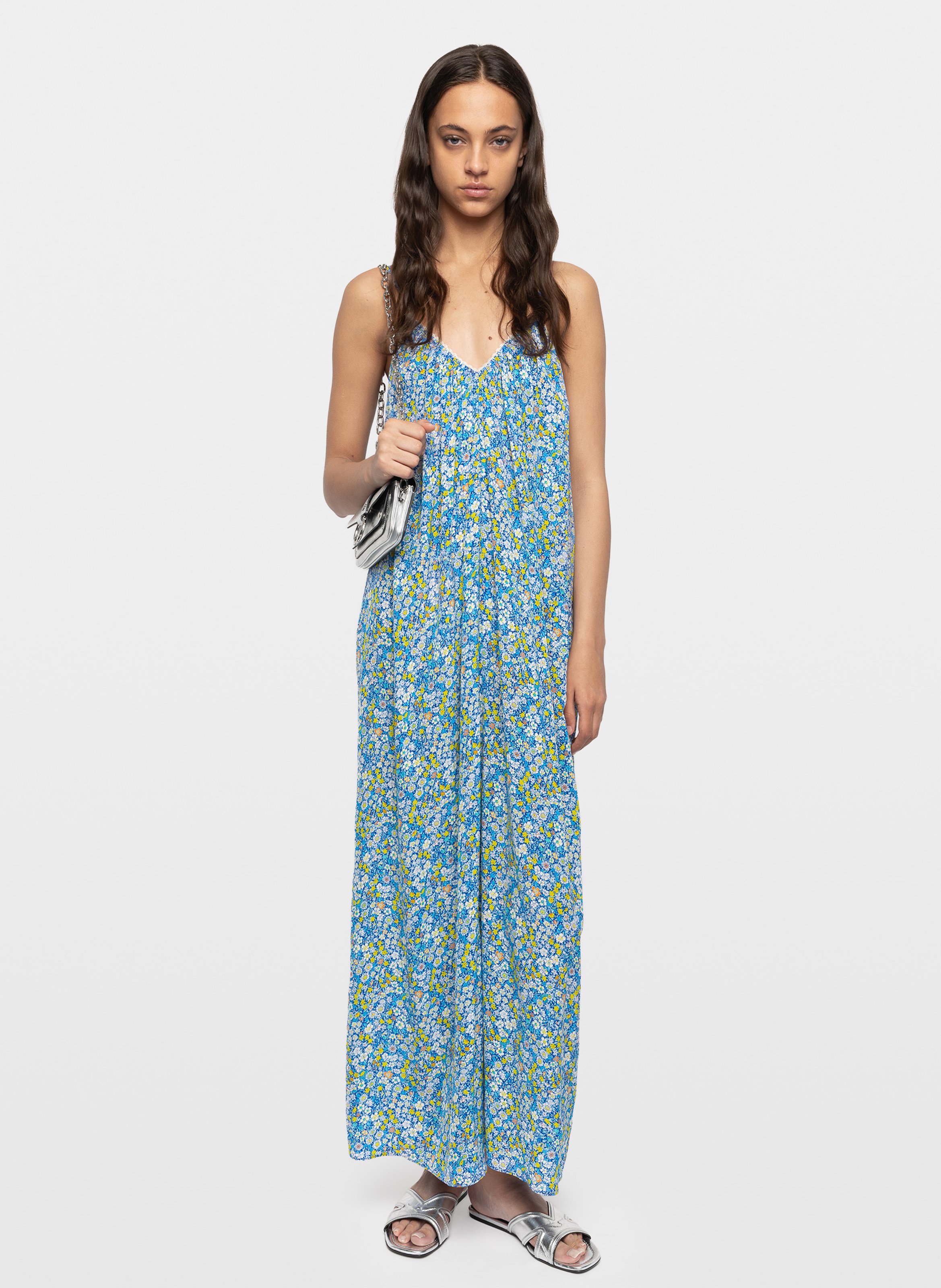 Lange jurk met V-hals en print ZADIG&VOLTAIRE Yellow