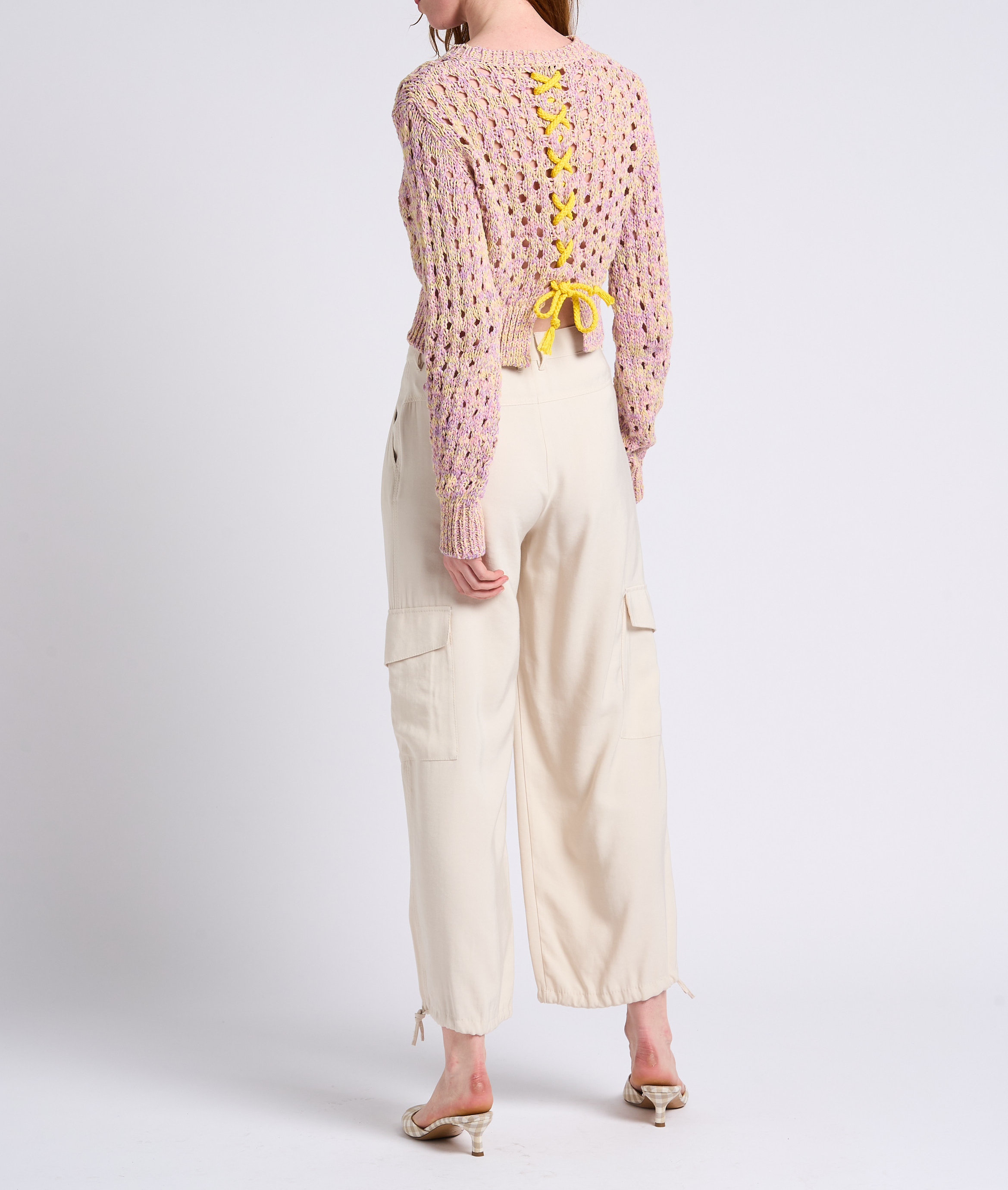 Grobstrickpullover mit Ajour-Muster MAX&Co. Rosa