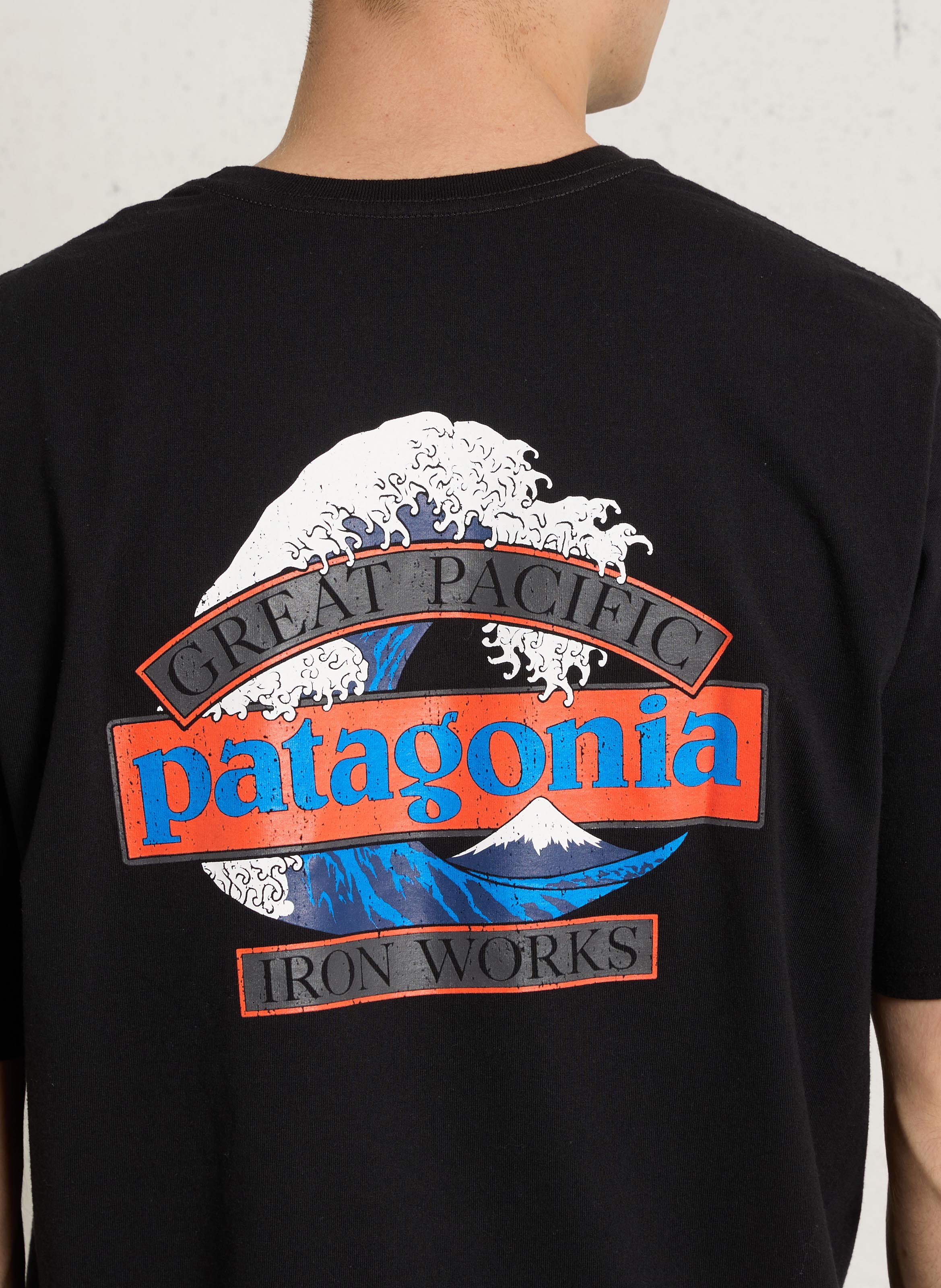Straight recycled cotton-blend round-neck T-shirt PATAGONIA Black