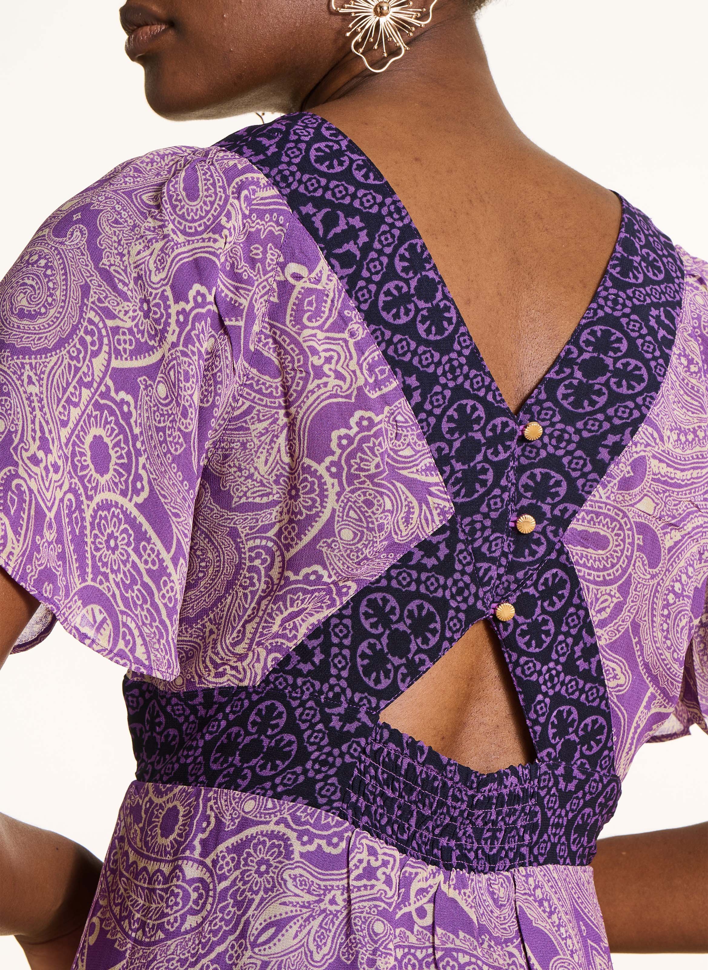 Langes Kleid mit V-Ausschnitt LA FEE MARABOUTEE Violett