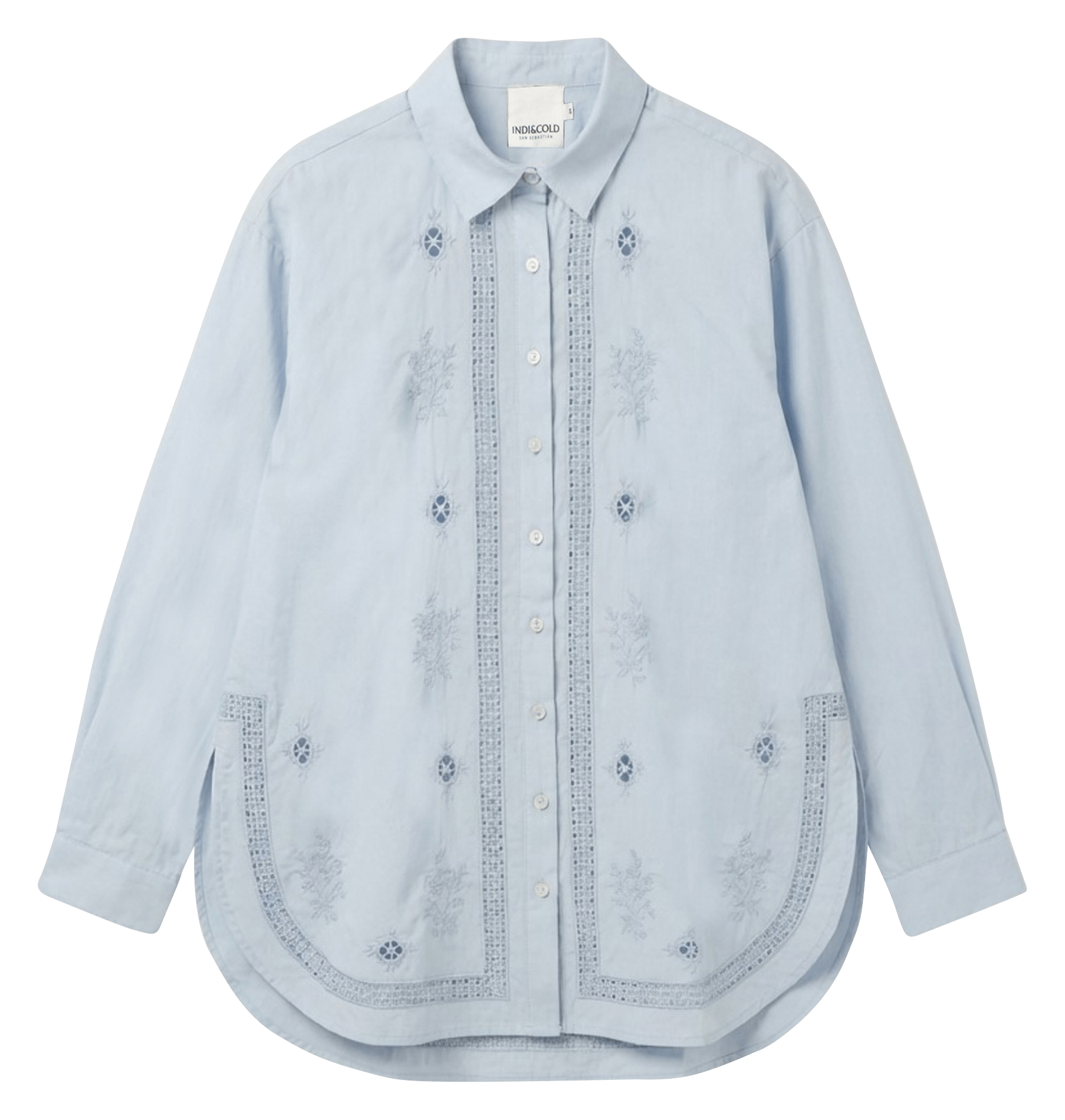 Oversized organic cotton shirt INDI & COLD Blue