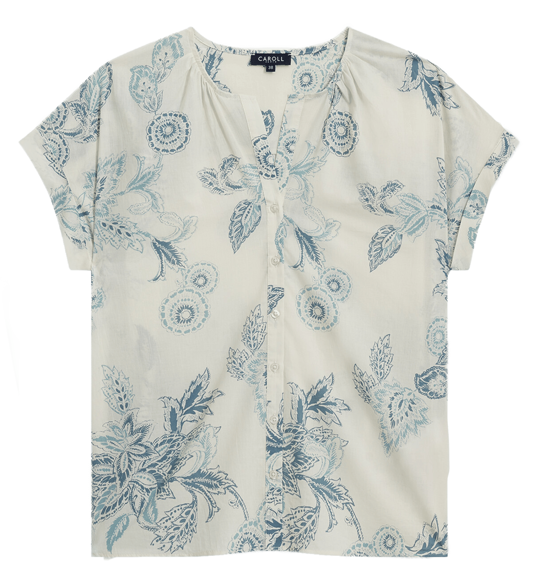 Top boutonné à motif CAROLL Beige