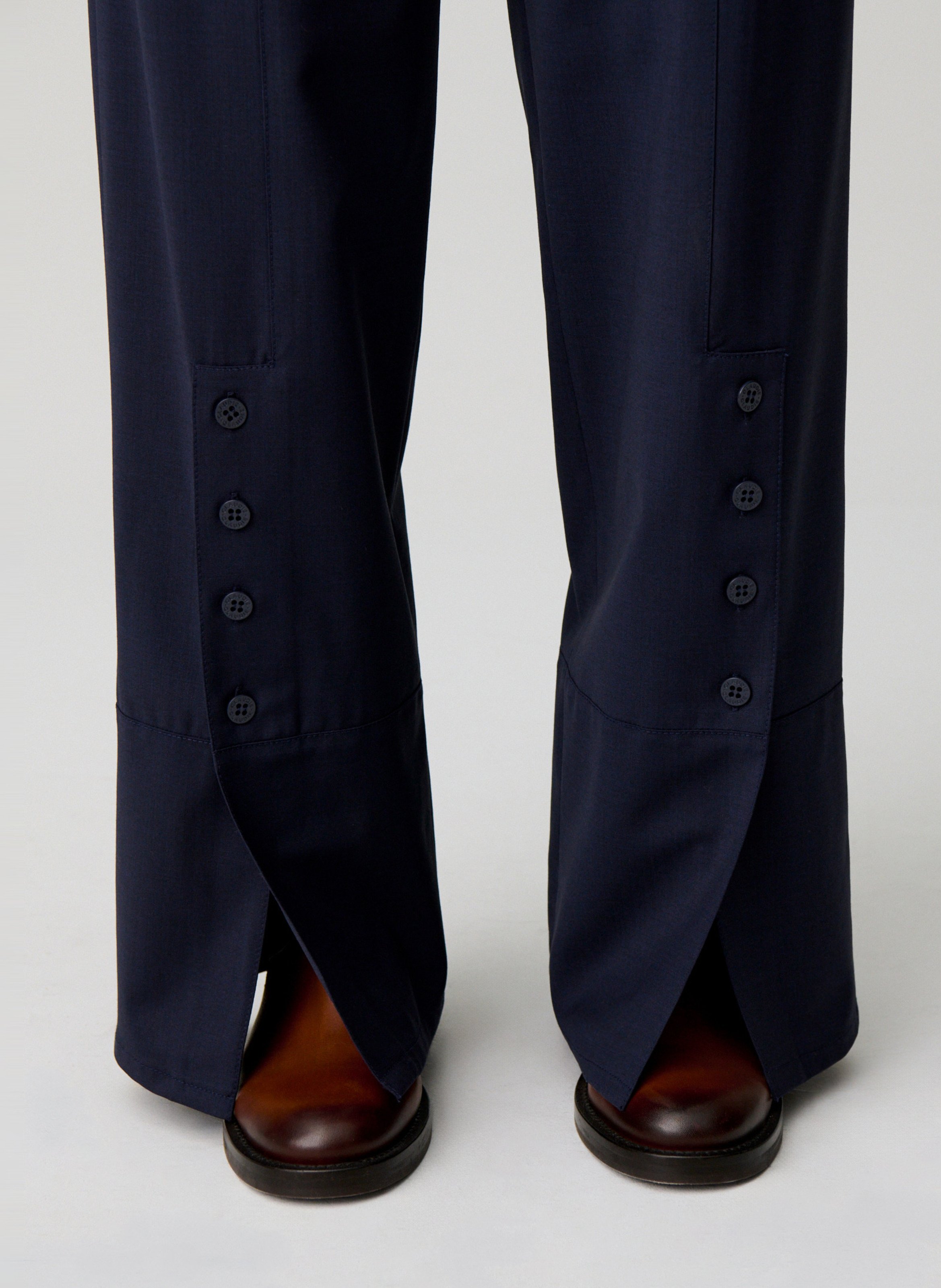 Bandplooibroek met hoge taille CLAUDIE PIERLOT Blauw