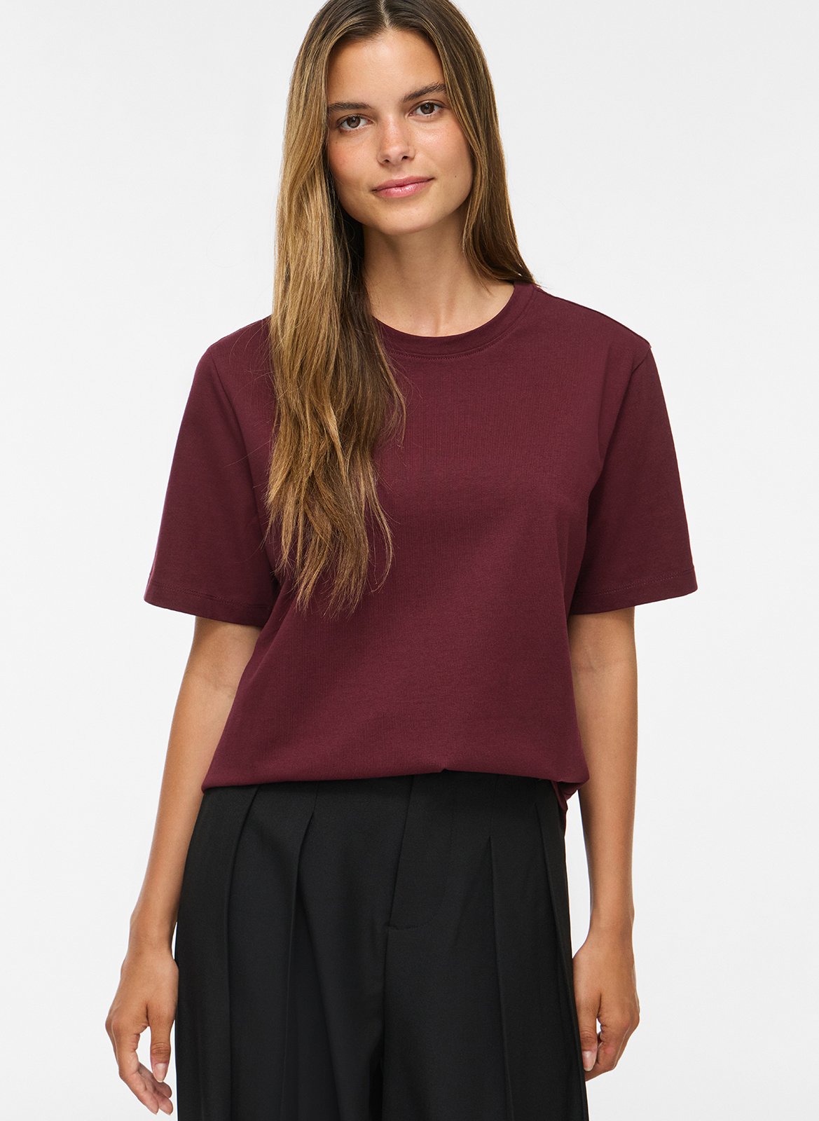 Tee-shirt droit col rond en coton bio imprimé VILA