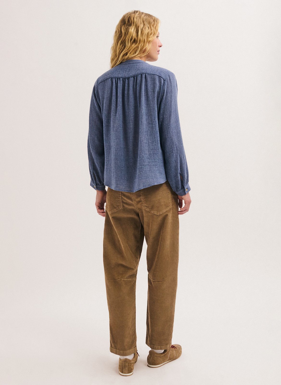 Top oversize col tunisien PABLO Bleu
