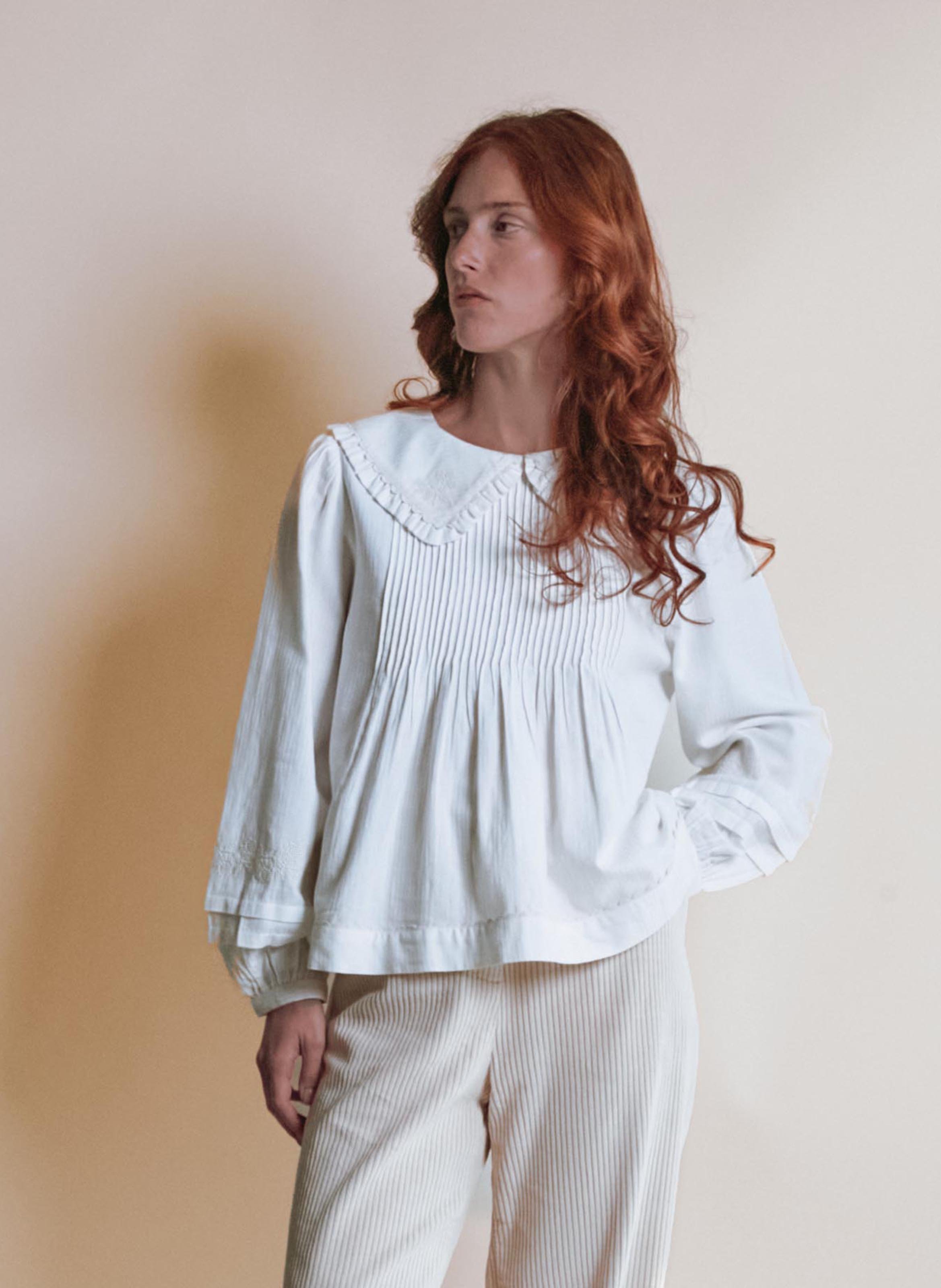 Baumwollbluse mit Bubikragen EMILE ET IDA