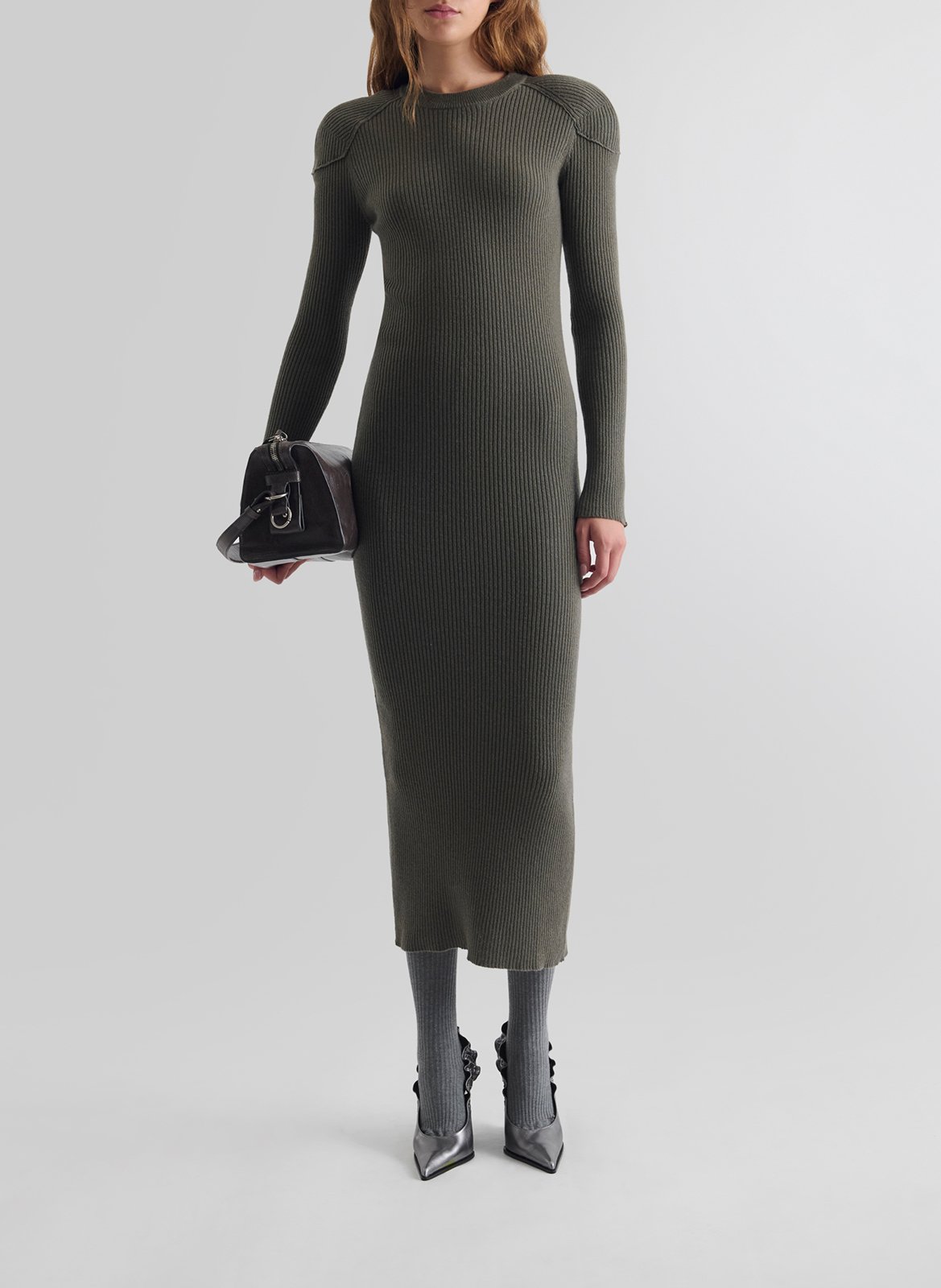 Langes Kaschmirkleid IRO Khaki
