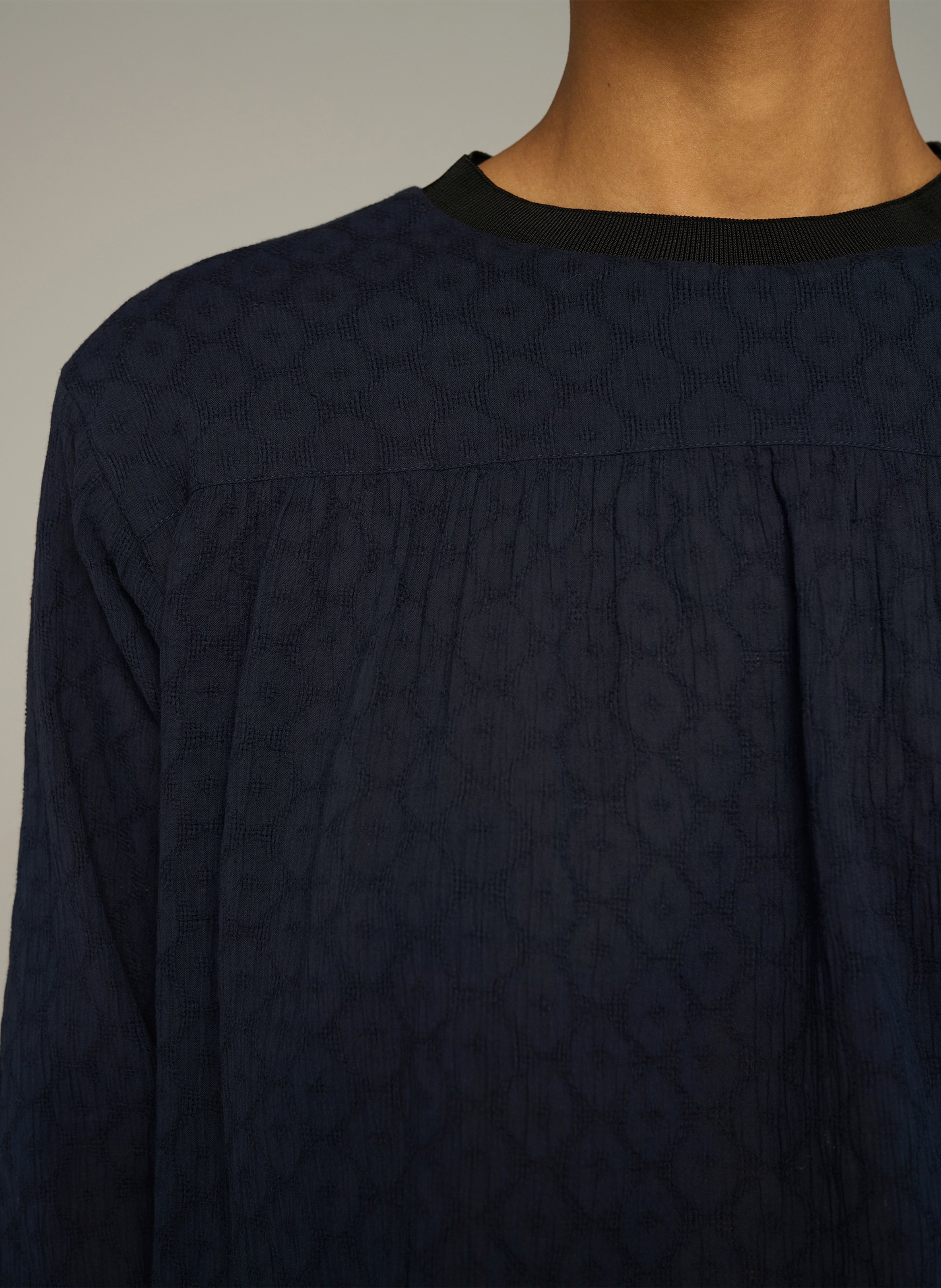 Blouse met lange mouwen en jacquard-dessin COTELAC ACOTE Blauw