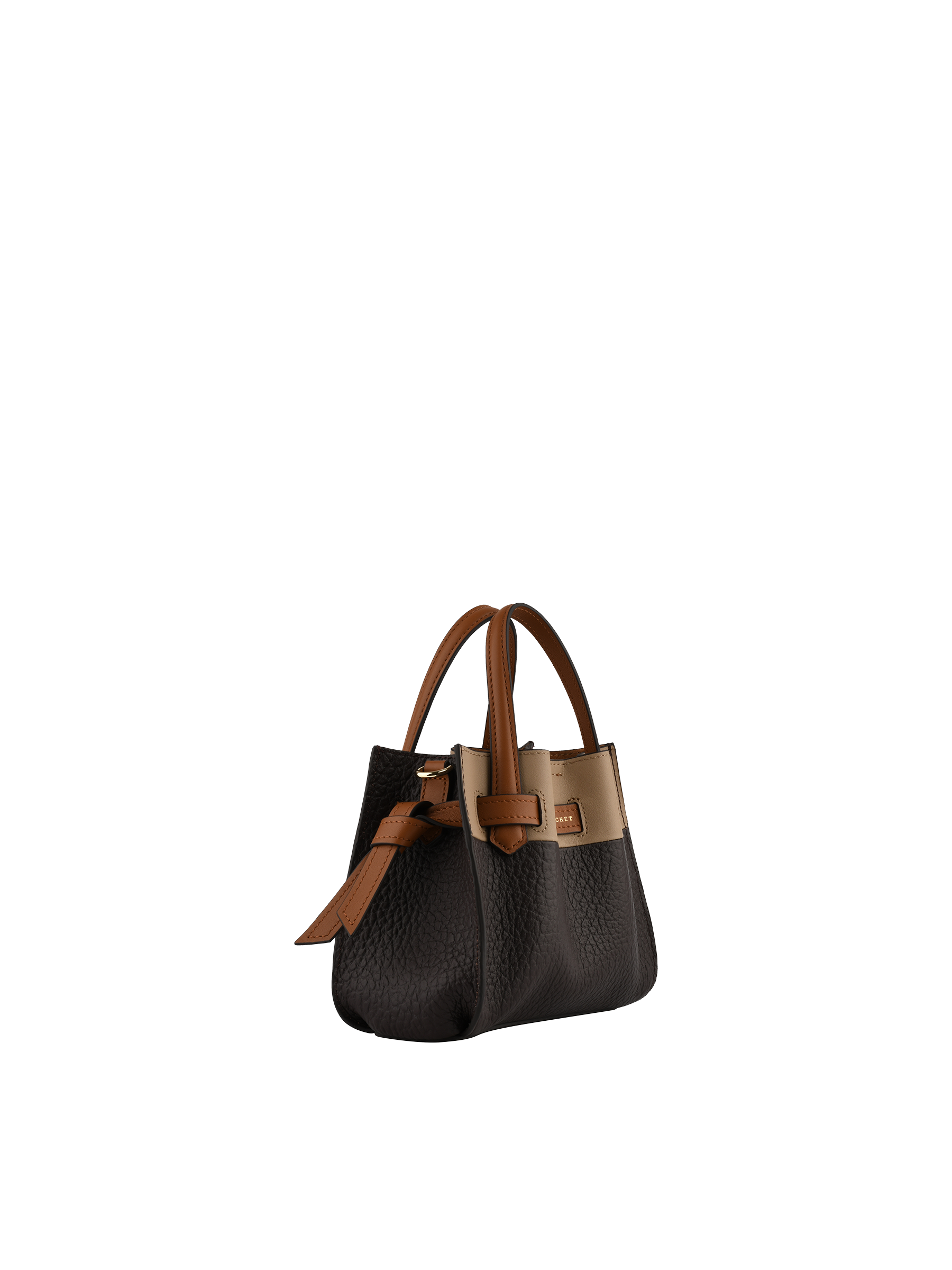 Calfskin leather handbag POURCHET Multicolored