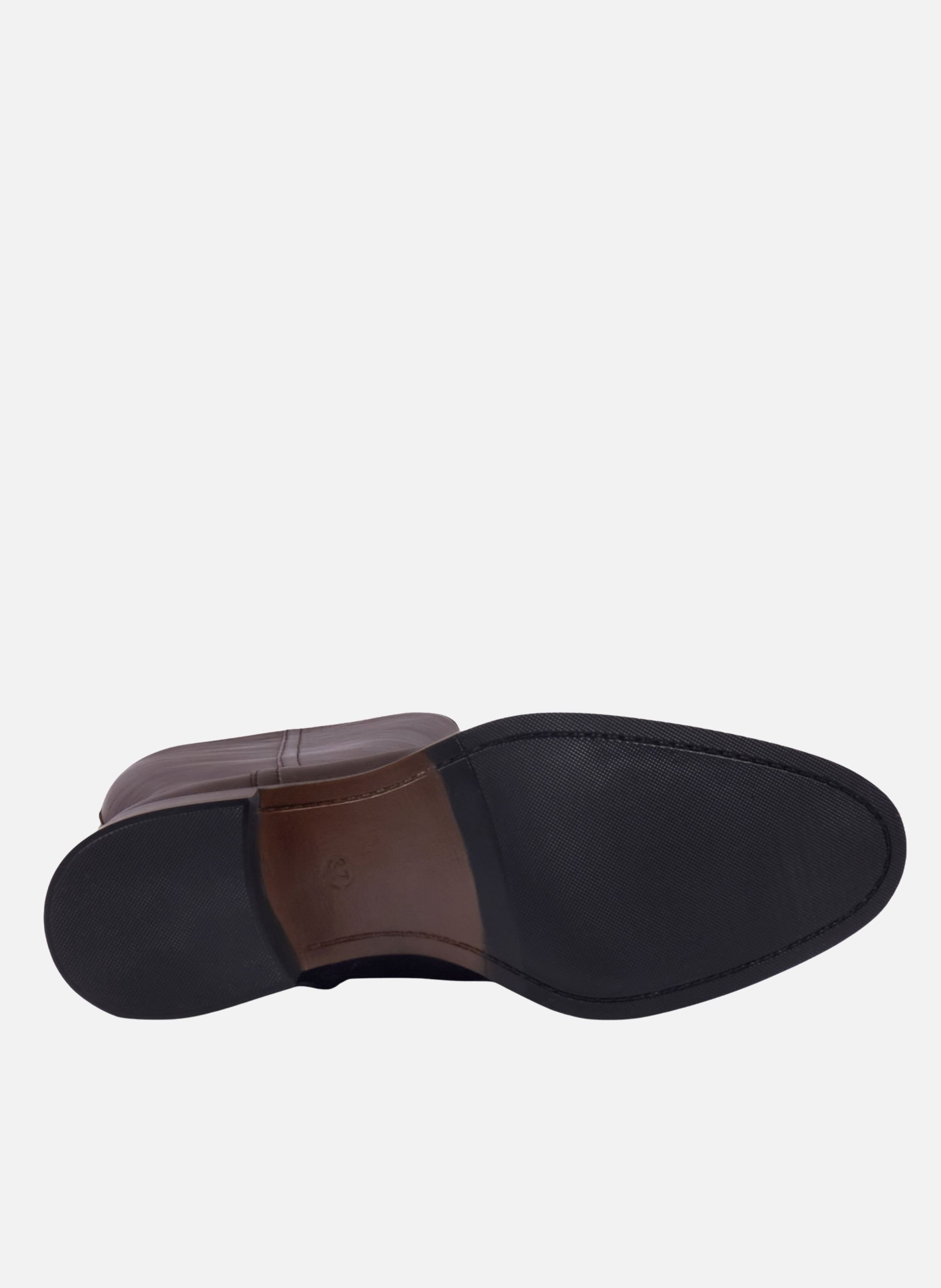 BOTTES PLATES LÉONIE in leather | Brown JULES & JENN Women