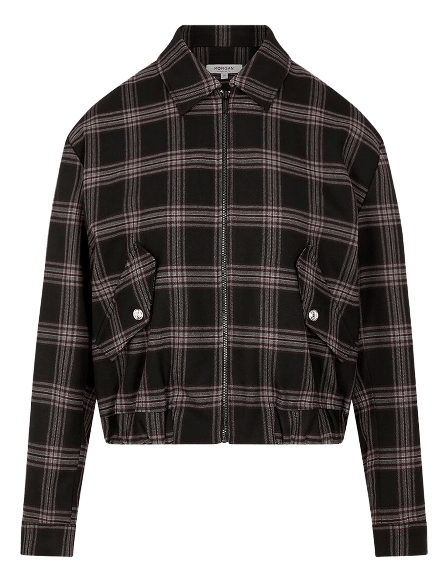 Blouson col classique à carreaux MORGAN Noir