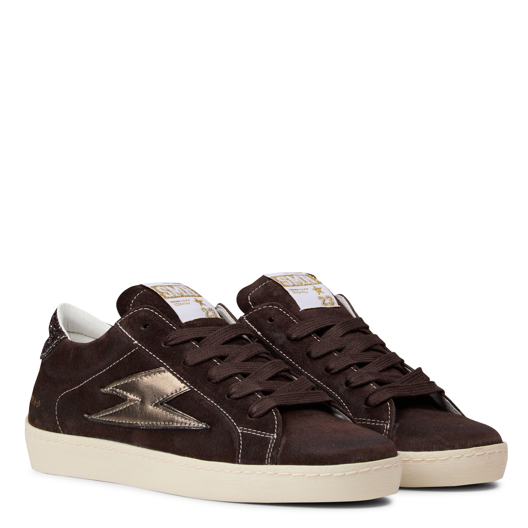 Lage sneakers van gemengd leer SEMERDJIAN - SMR Bruin