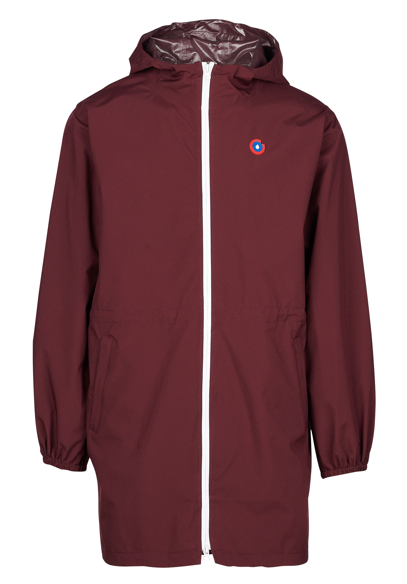 Imperméable long à capuche convertible AMELOT Prune