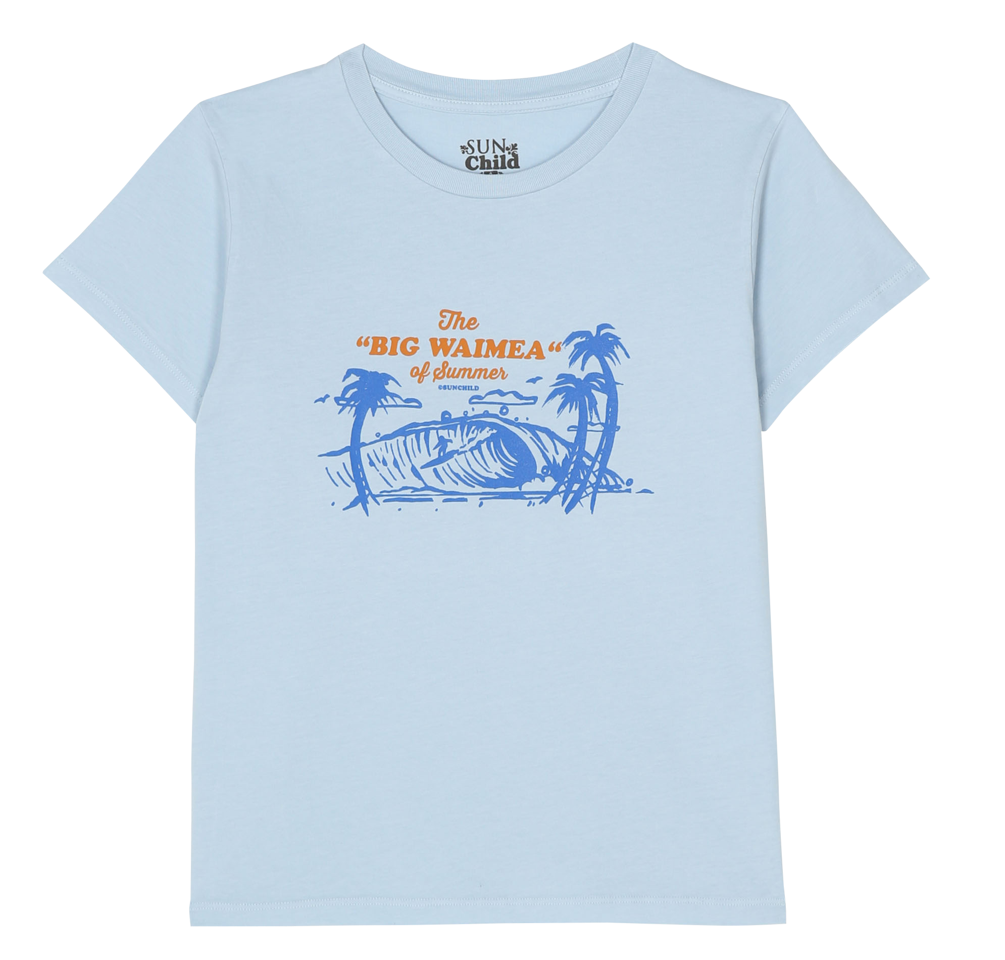 Tee-shirt col rond imprimé en coton SUNCHILD Bleu