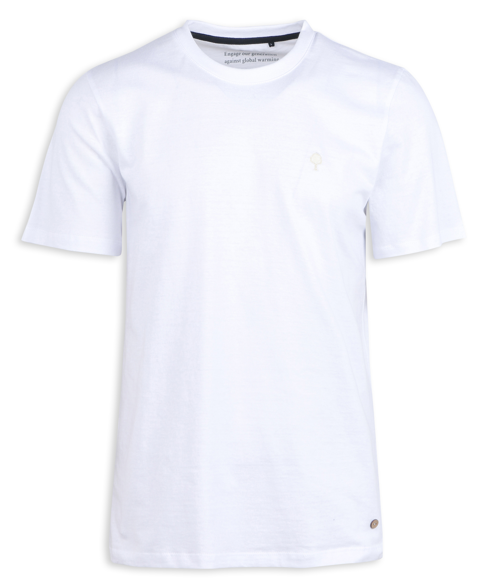 Recht T-shirt met ronde hals | katoenblend FAGUO Wit