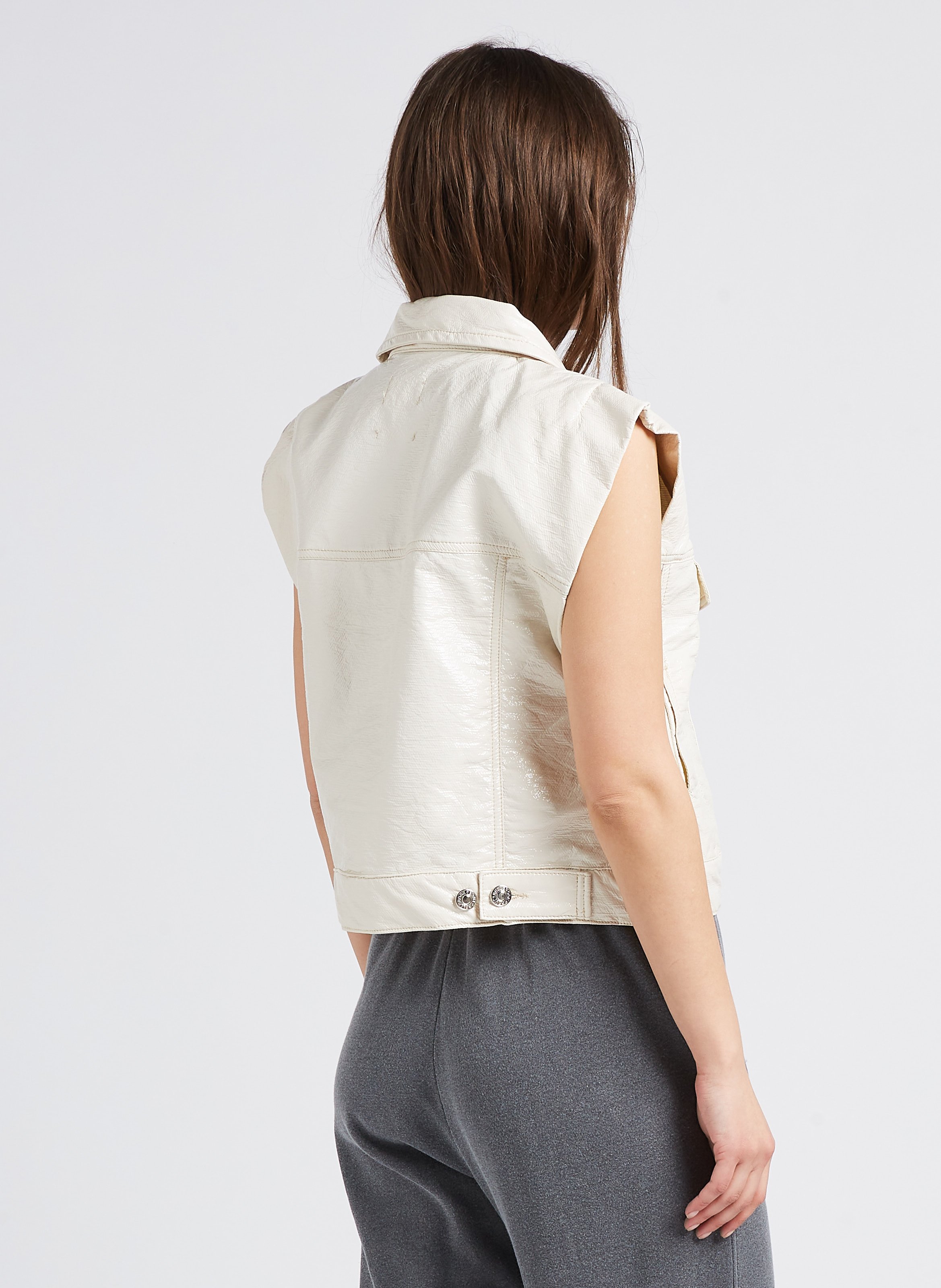 Cropped cotton-blend jacket with classic collar BELLEROSE Beige