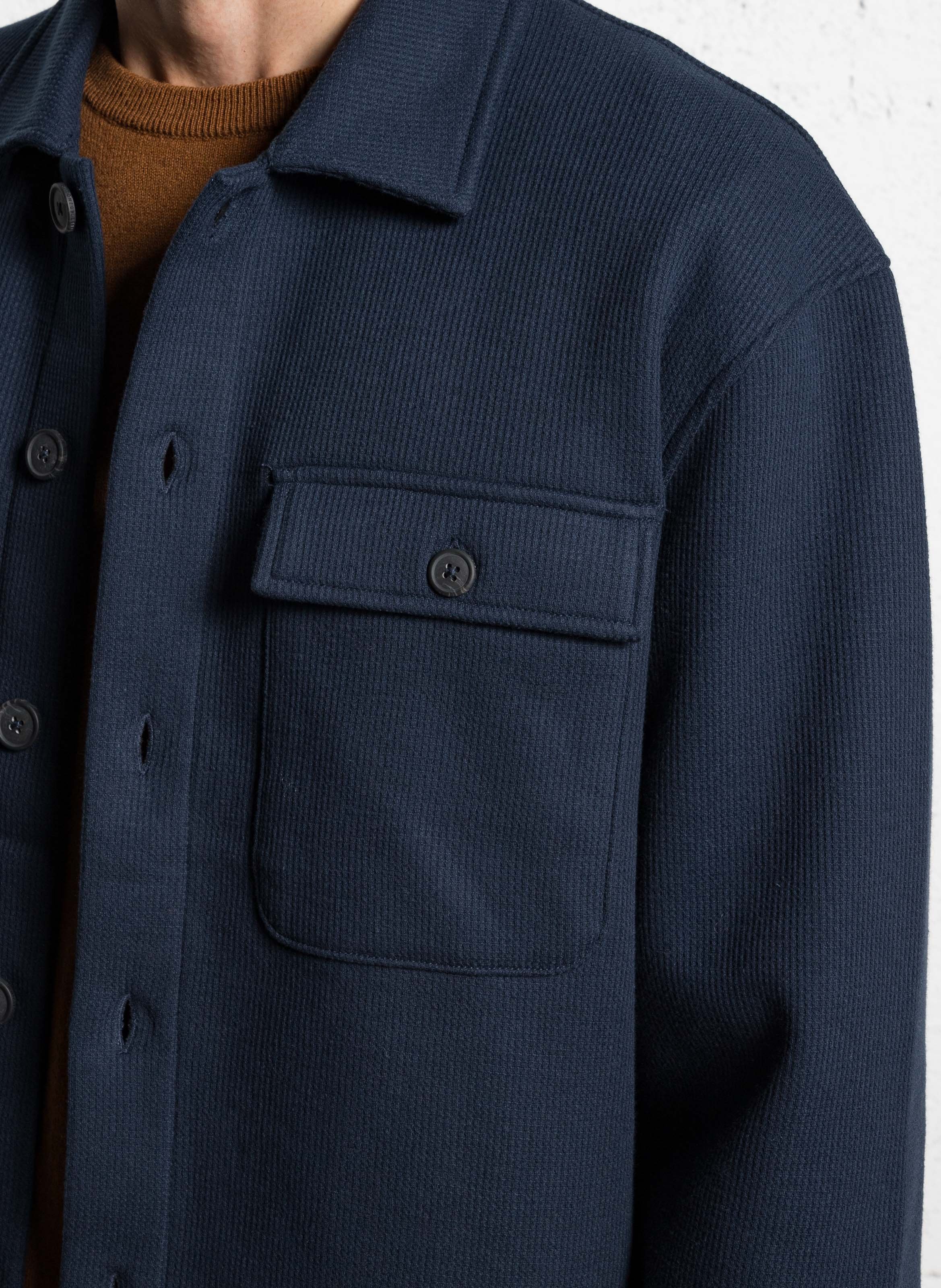 Hemdjacke mit klassischem Kragen SELECTED Blau