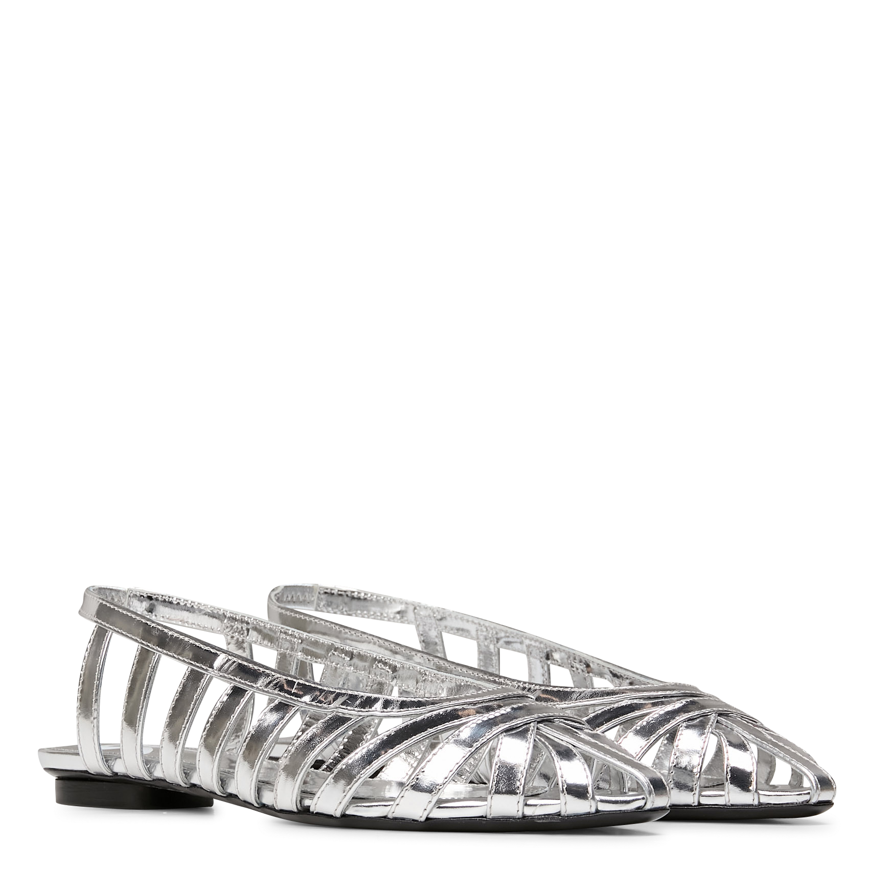 Sandales plates en cuir ROSEANNA Argent