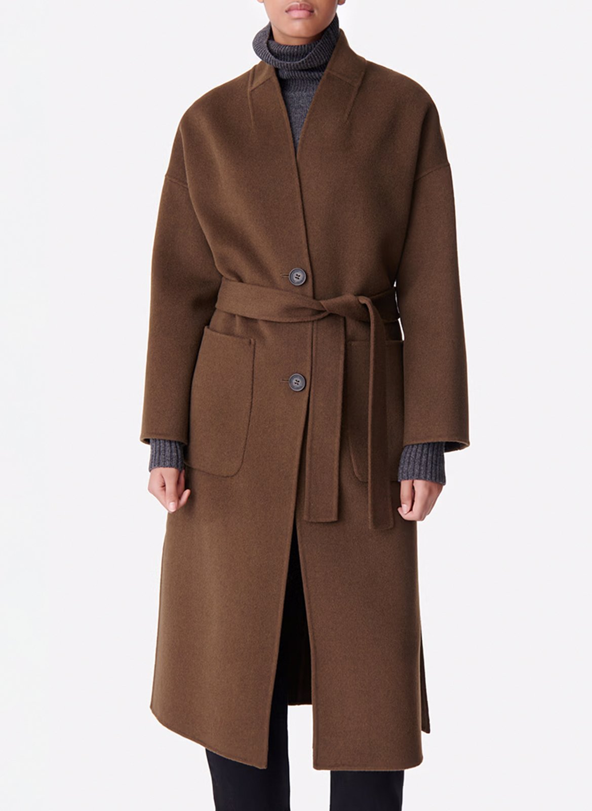 Jas met geruite kraag van gemengde wol VANESSA BRUNO Groen