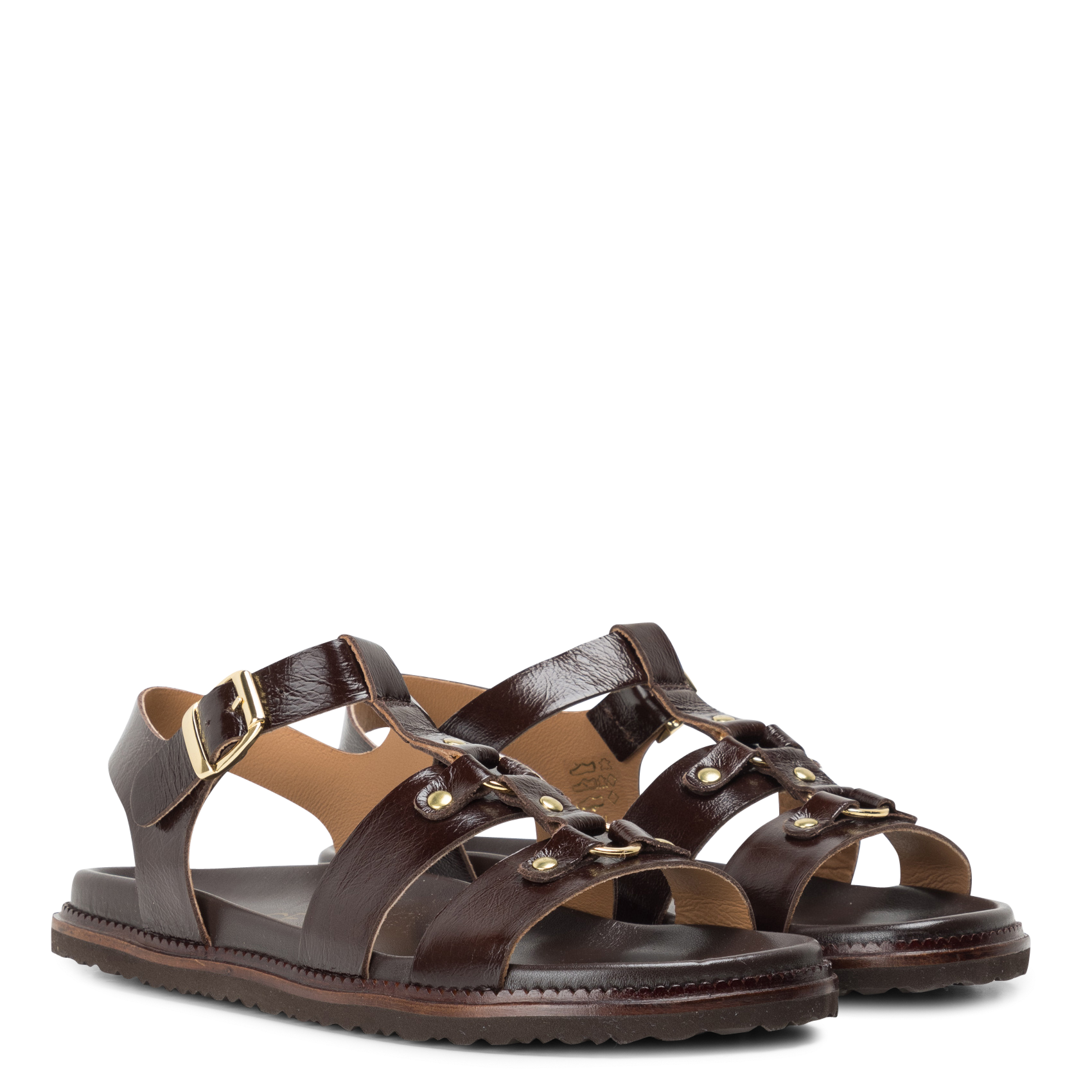 Sandalen aus Lackleder BOCAGE Braun