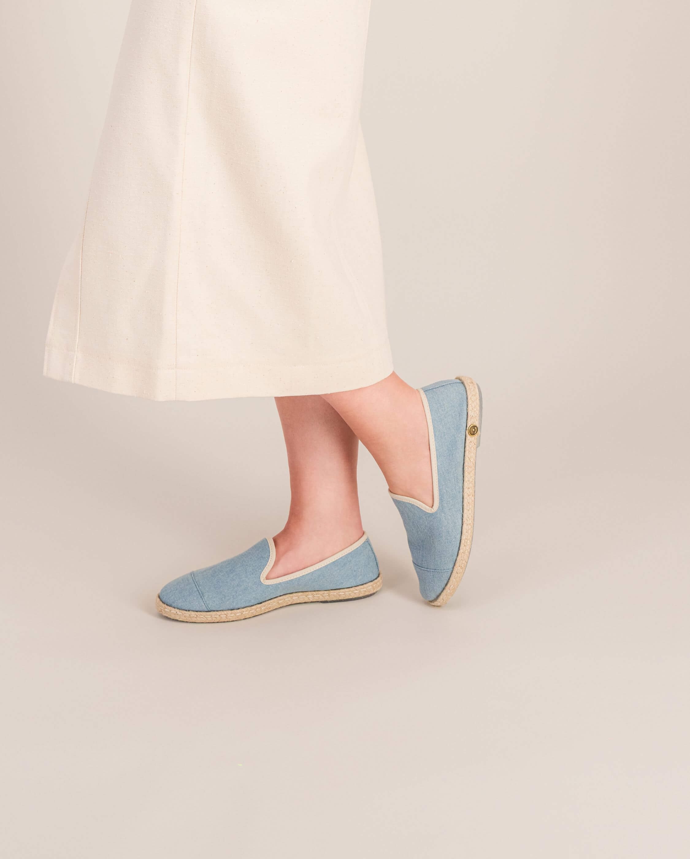 Women's denim espadrilles, washed blue ANGARDE Blue