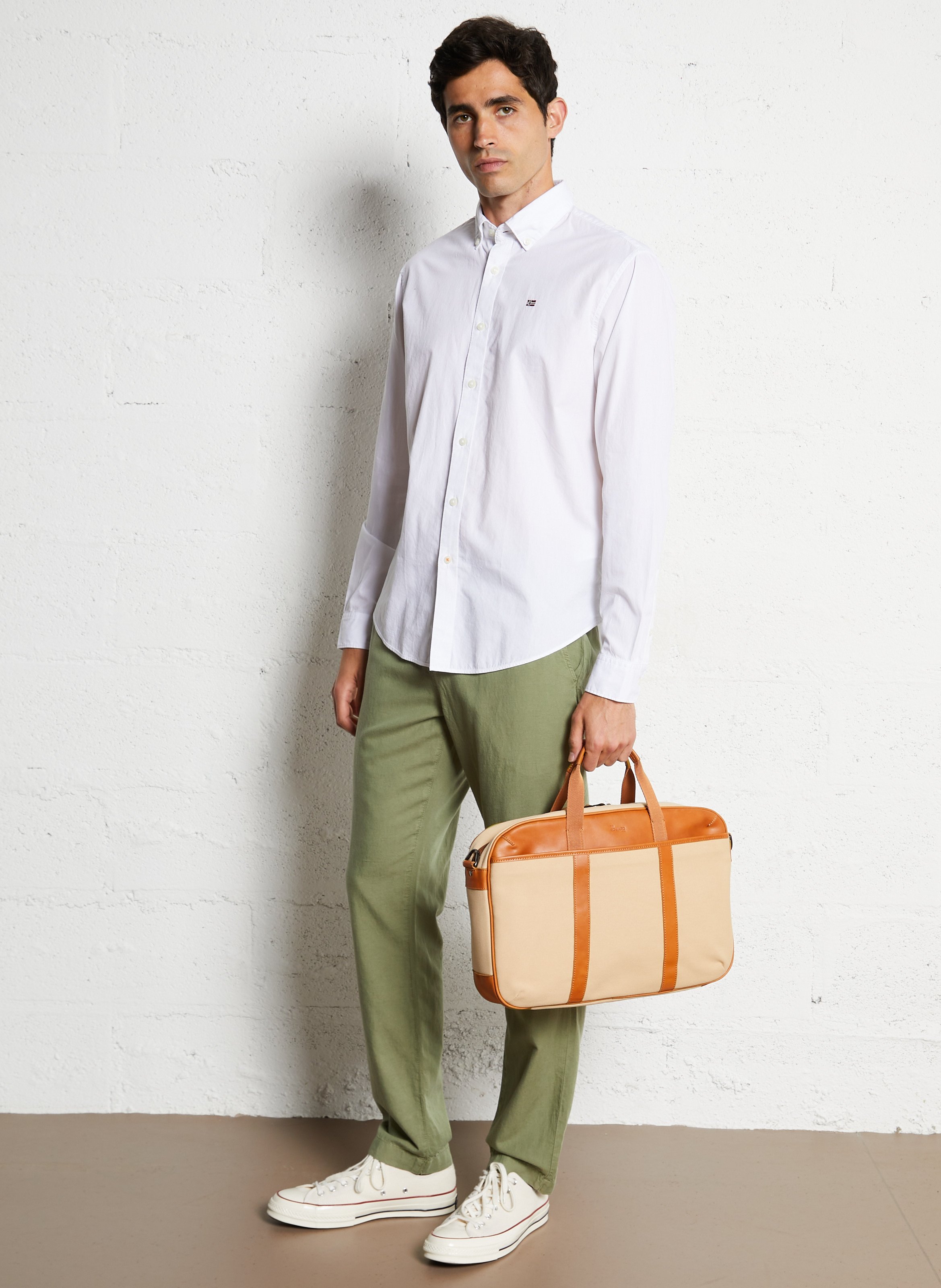 Dokumententasche in zweifarbigem Leder-Look SIR EDWARD Braun